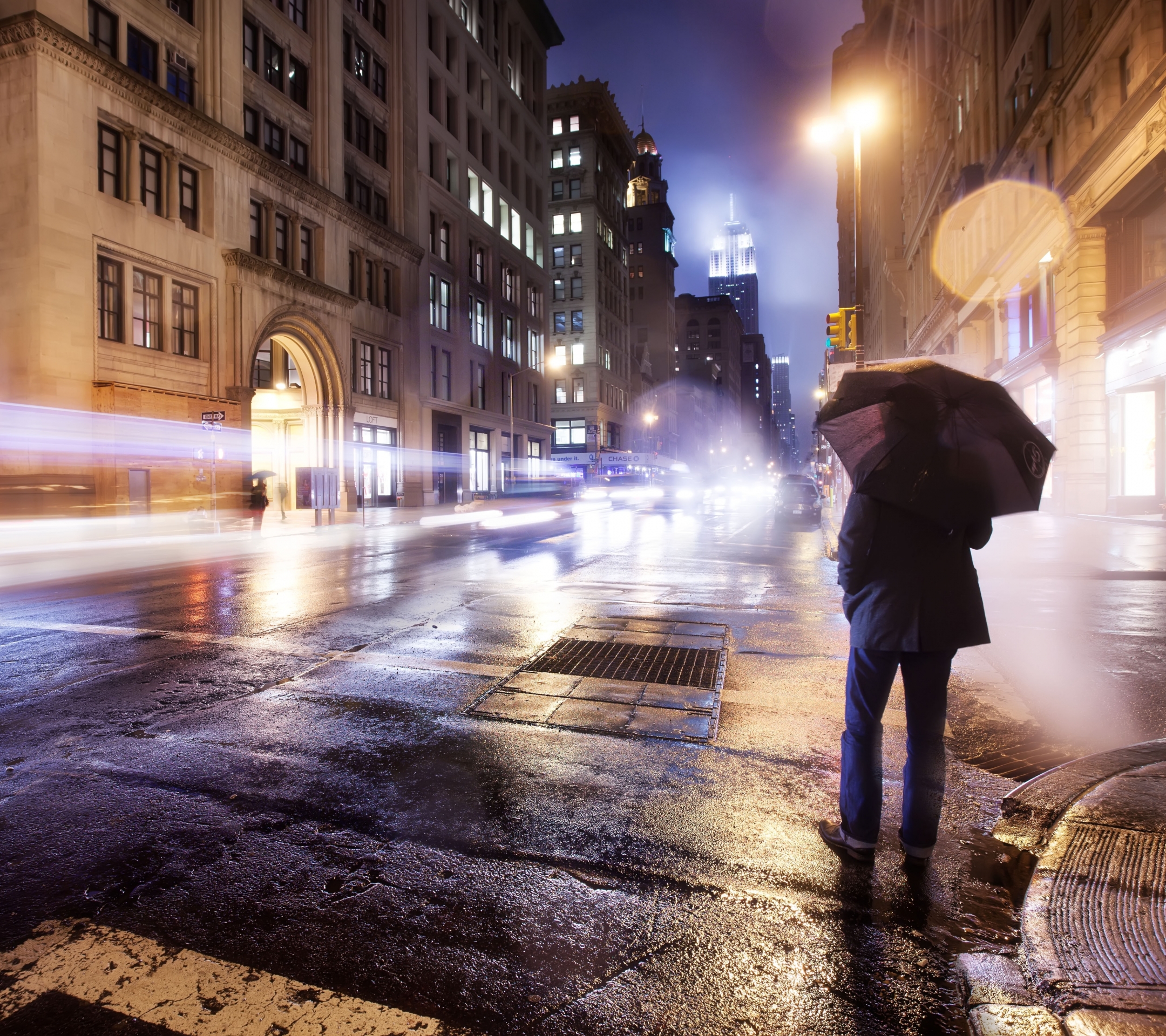 Free download wallpaper Rain, Night, City, Building, Reflection, Light, Road, Umbrella, Street, Photography, Time Lapse on your PC desktop