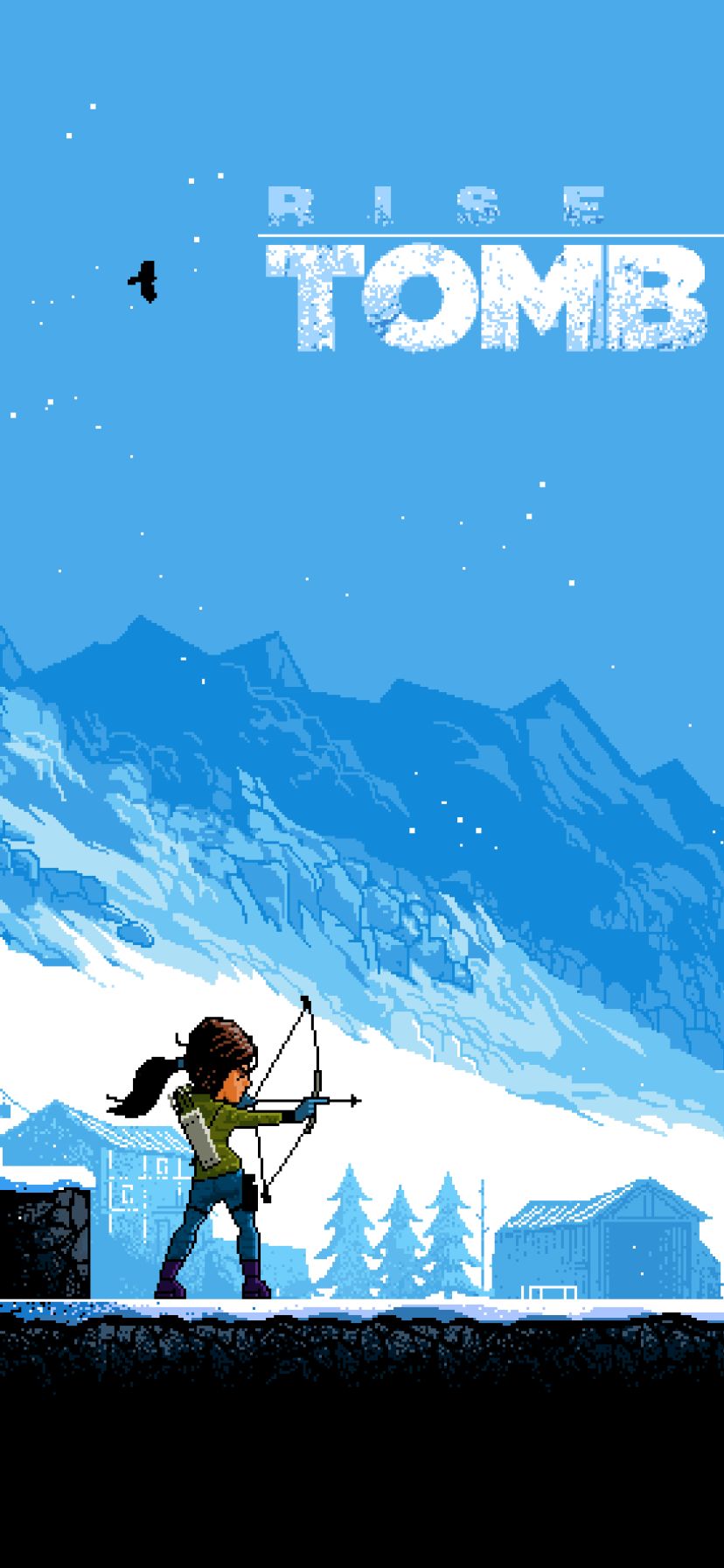 Descarga gratuita de fondo de pantalla para móvil de Tomb Raider, Arco, Flecha, Videojuego, Lara Croft, Arte De Pixel, Rise Of The Tomb Raider.