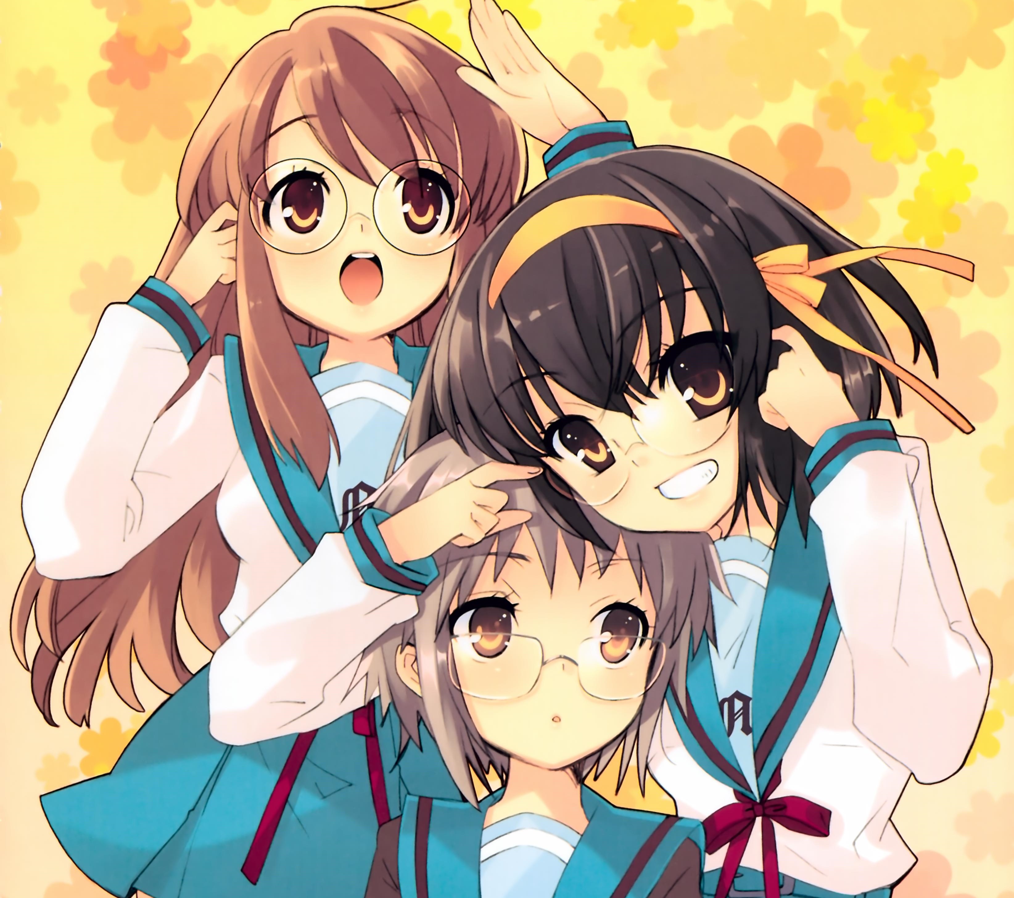 Descarga gratuita de fondo de pantalla para móvil de Animado, Haruhi Suzumiya, Suzumiya Haruhi No Yūutsu, Yuki Nagato, Mikuru Asahina.