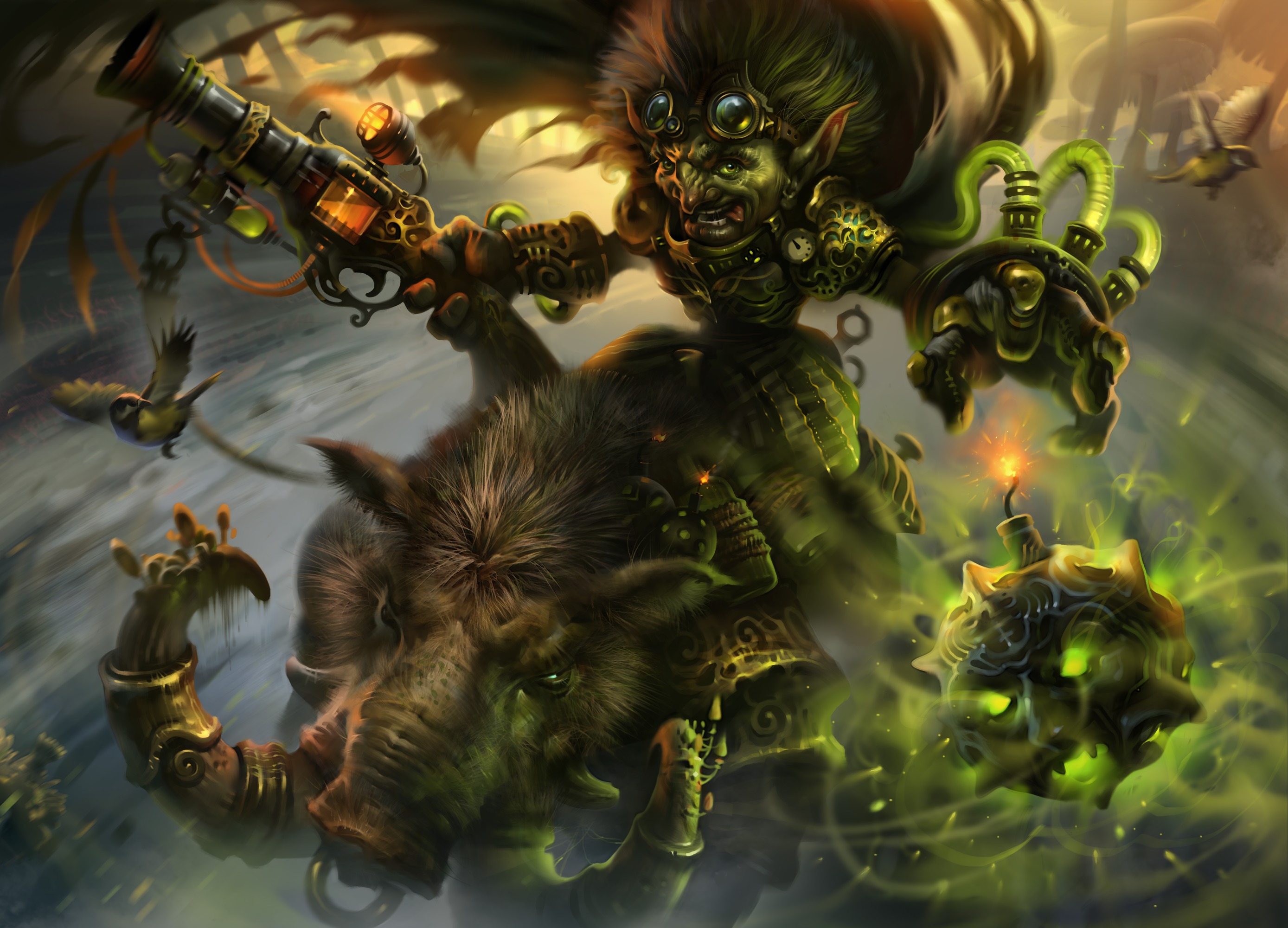 video game, hearthstone: heroes of warcraft, boar, creature, goblin, warcraft, warrior, weapon