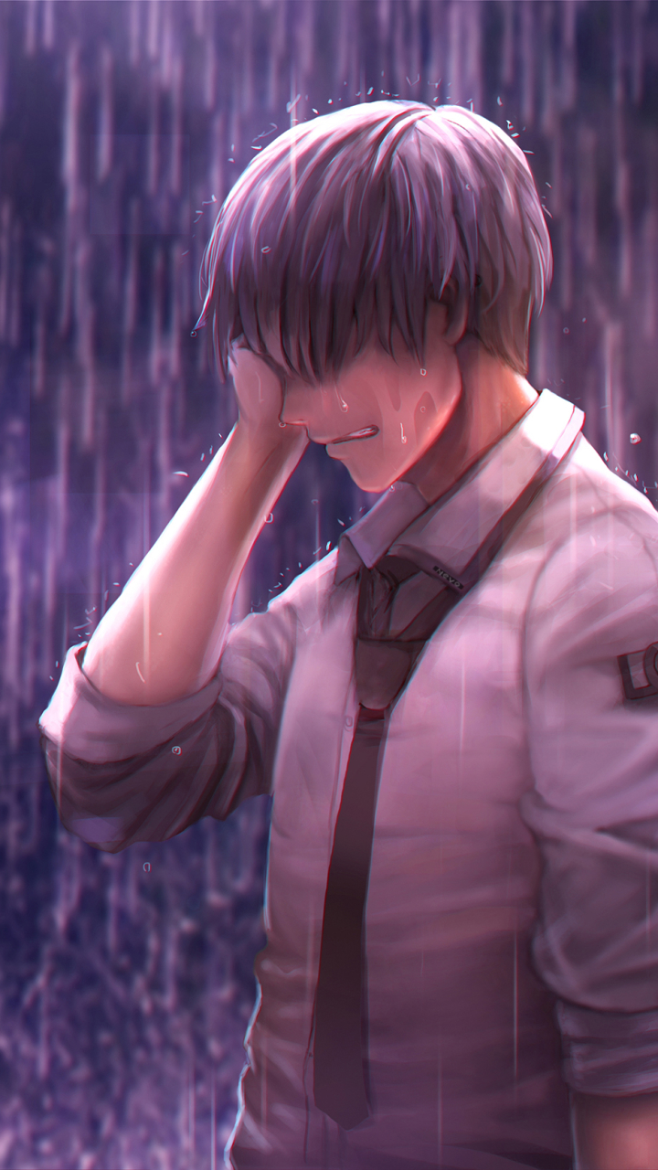 Handy-Wallpaper Regen, Traurig, Tränen, Original, Animes kostenlos herunterladen.