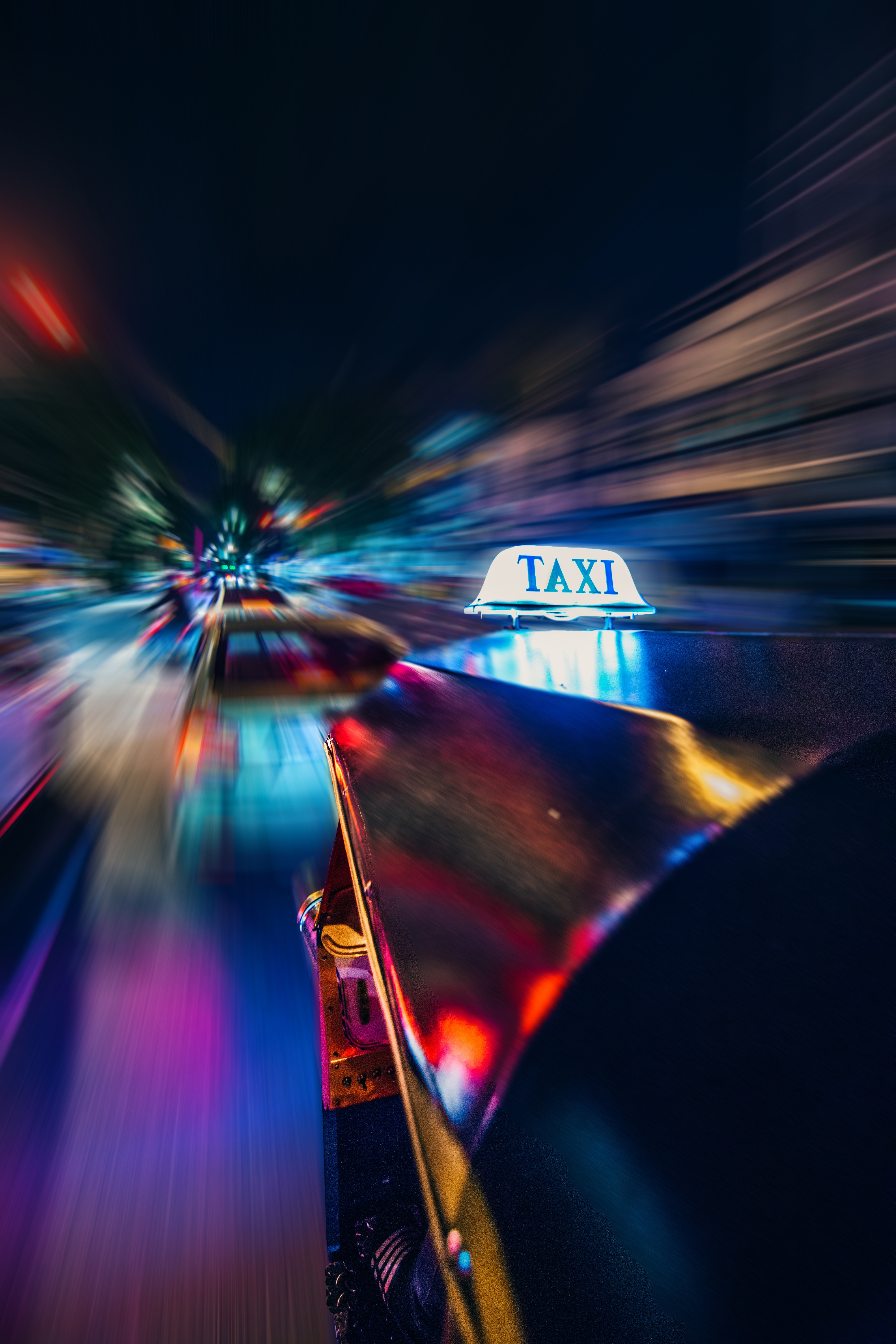 taxi, long exposure, auto, cars, traffic, movement, blur, smooth Full HD