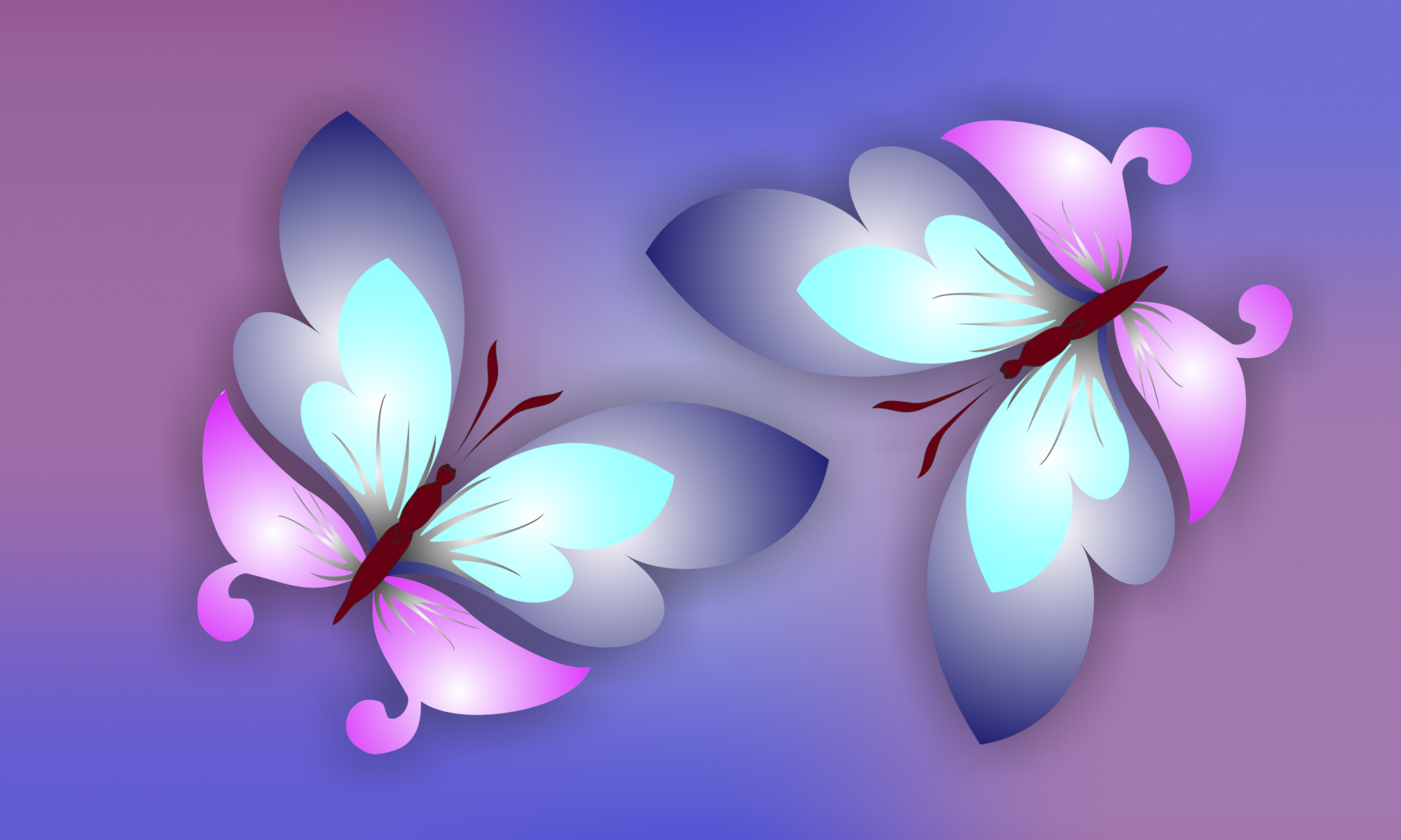 Téléchargez des papiers peints mobile Papillon, Artistique, Pourpre gratuitement.