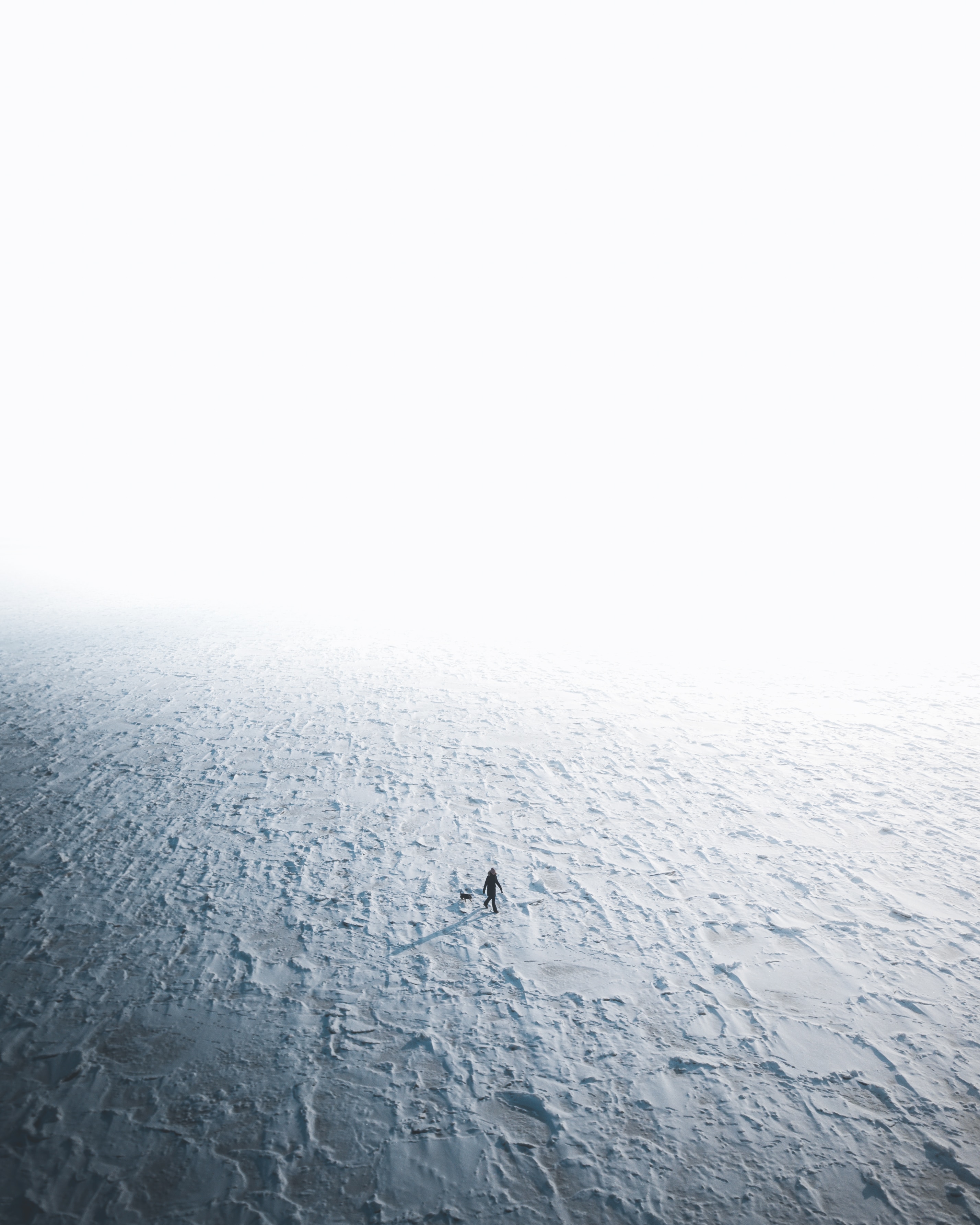 Free download wallpaper Winter, Snow, Snow Covered, Snowbound, View From Above, Silhouette, Minimalism on your PC desktop