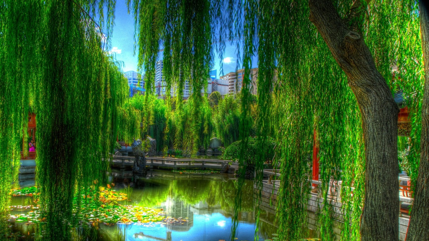 Free download wallpaper City, Park, Painting, Artistic on your PC desktop