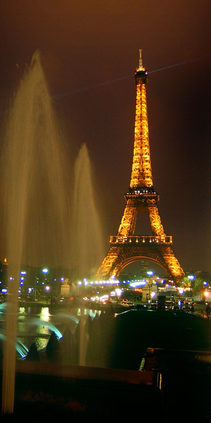 Скачати мобільні шпалери Ніч, Париж, Ейфелева Вежа, Пам'ятники, Франція, Створено Людиною безкоштовно.