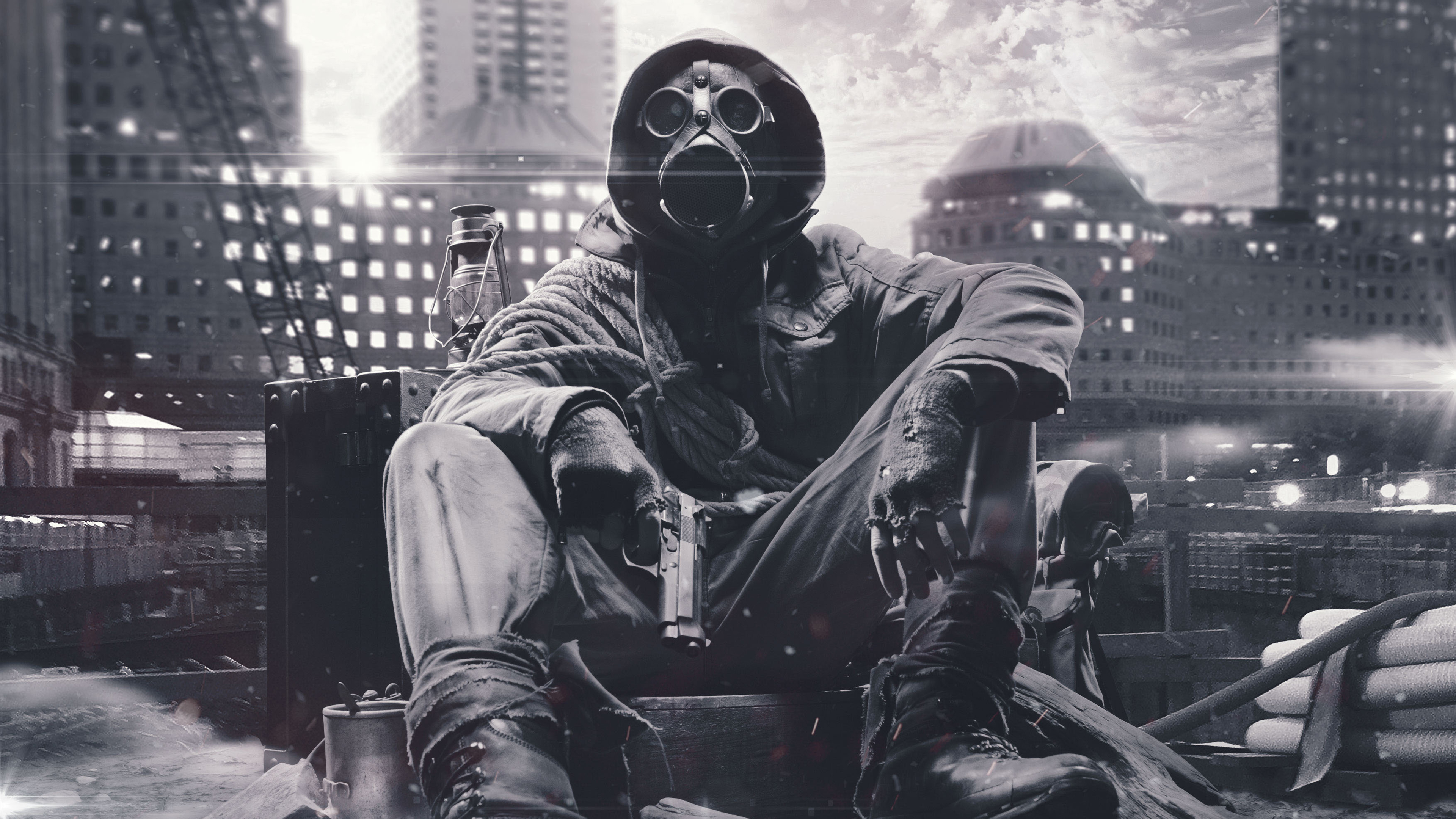 Free download wallpaper Dark, Gas Mask on your PC desktop