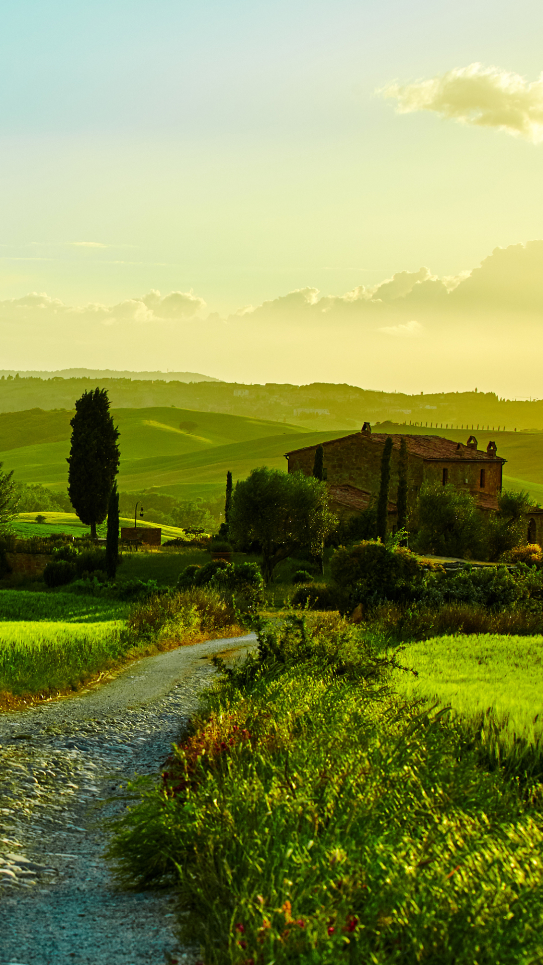 Download mobile wallpaper Landscape, Nature, Italy, Road, Hill, Photography, Tuscany, Scenic for free.