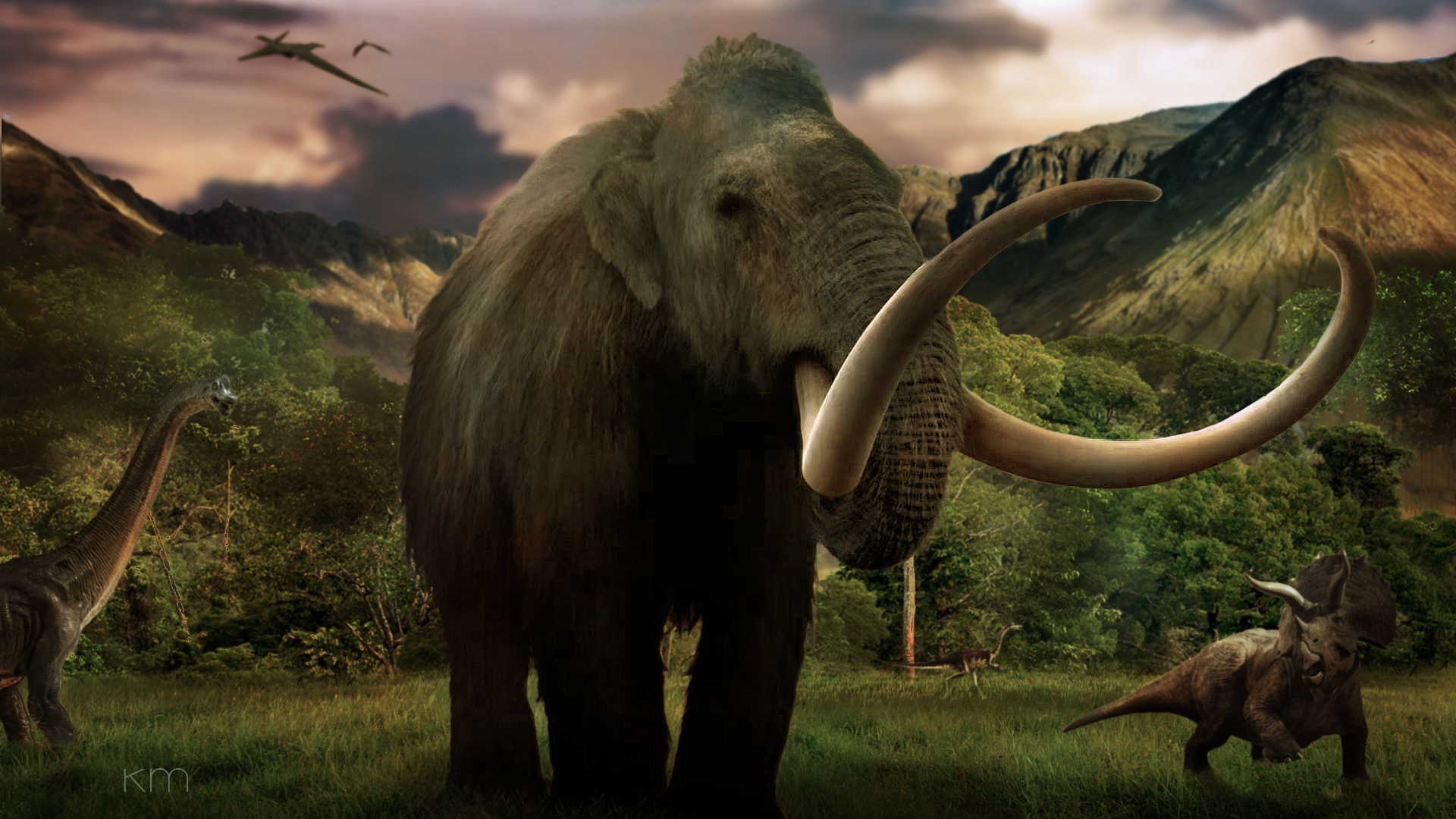 488820 Bild herunterladen fantasie, tiere, dinosaurier, mammut, fantasietiere - Hintergrundbilder und Bildschirmschoner kostenlos