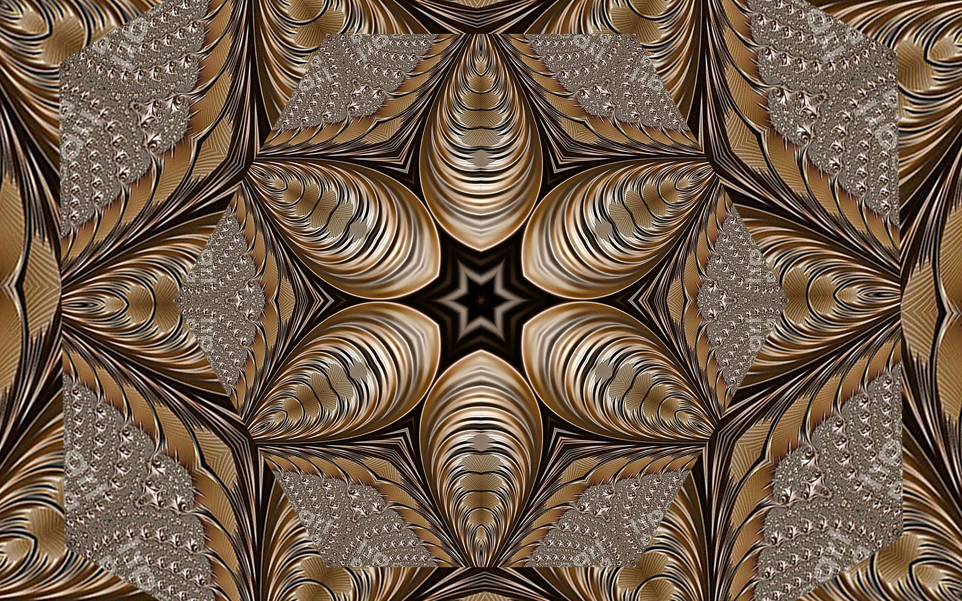 Download mobile wallpaper Abstract, Fractal, Golden for free.