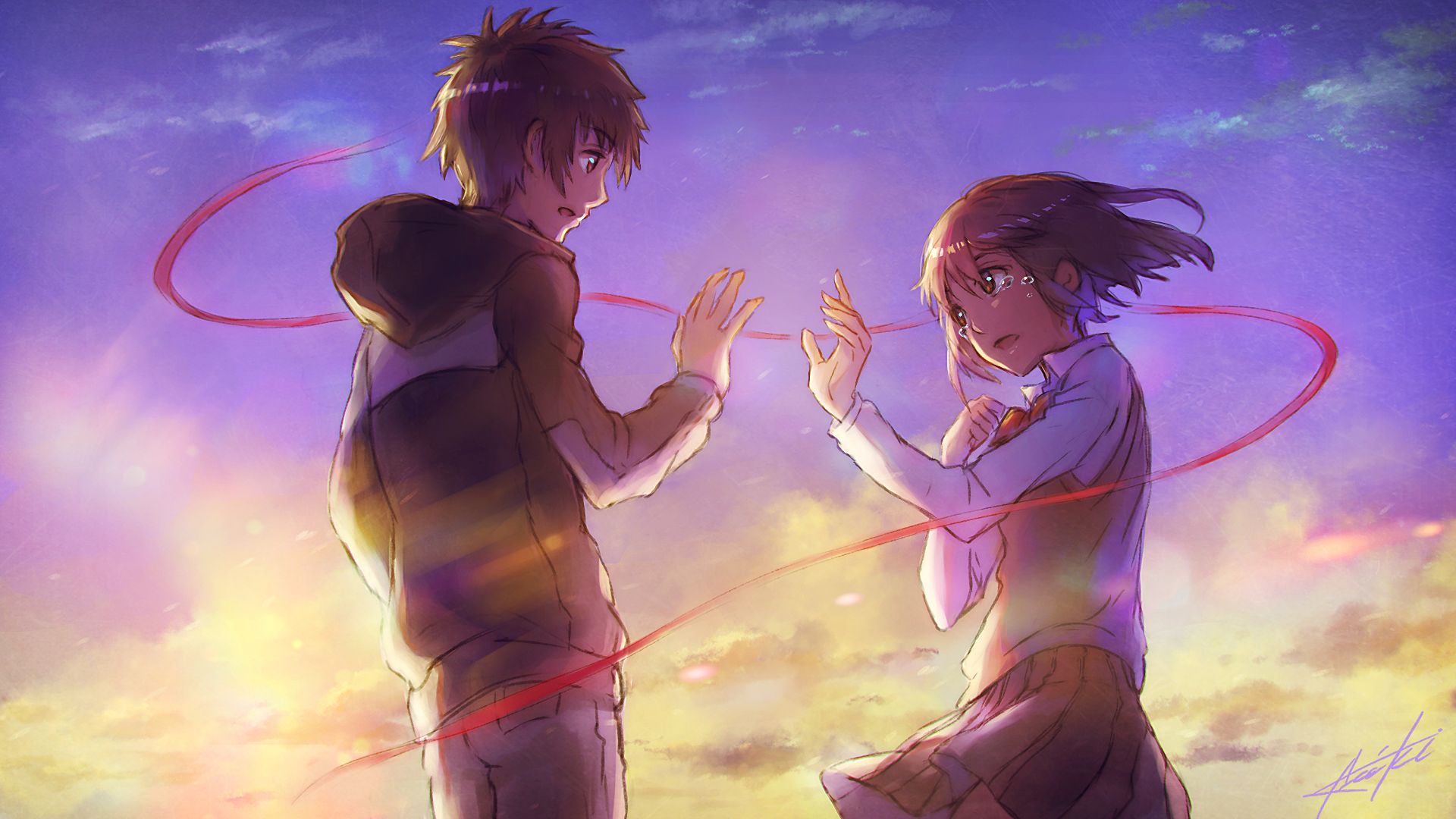 Free download wallpaper Anime, Your Name, Kimi No Na Wa, Mitsuha Miyamizu, Taki Tachibana on your PC desktop