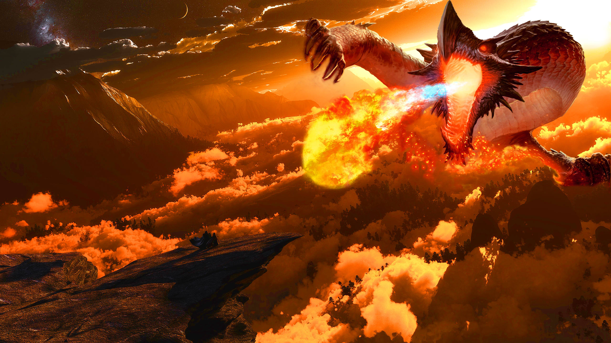 Laden Sie das Fantasie, Feuer, Drachen-Bild kostenlos auf Ihren PC-Desktop herunter