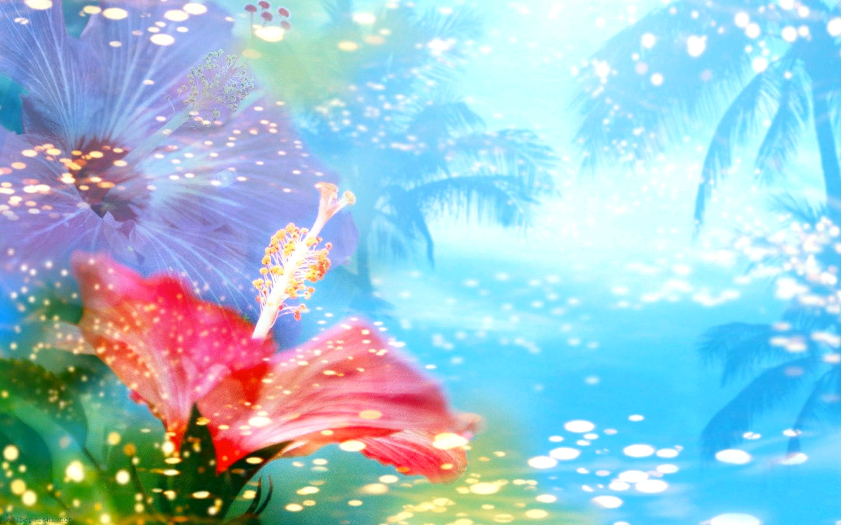 Free download wallpaper Flower, Colorful, Artistic, Tropical, Sunny, Pastel on your PC desktop