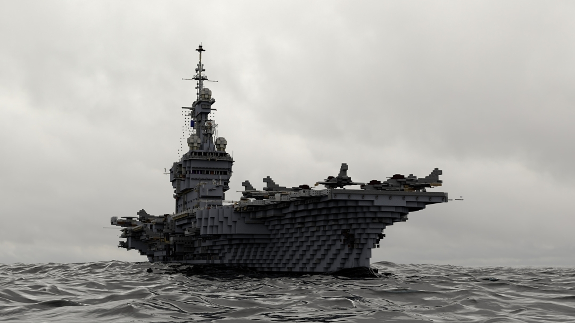 Download mobile wallpaper Minecraft, Video Game, Aircraft Carrier for free.