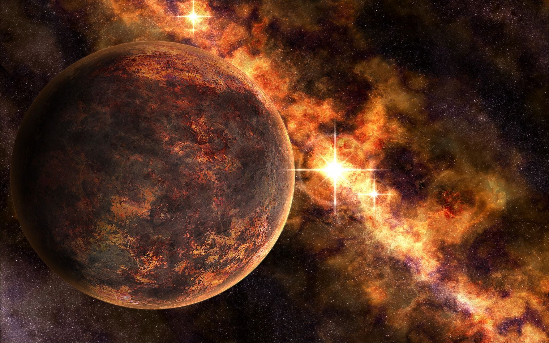 Laden Sie das Planet, Science Fiction, Weltraum, Orange Farbe)-Bild kostenlos auf Ihren PC-Desktop herunter