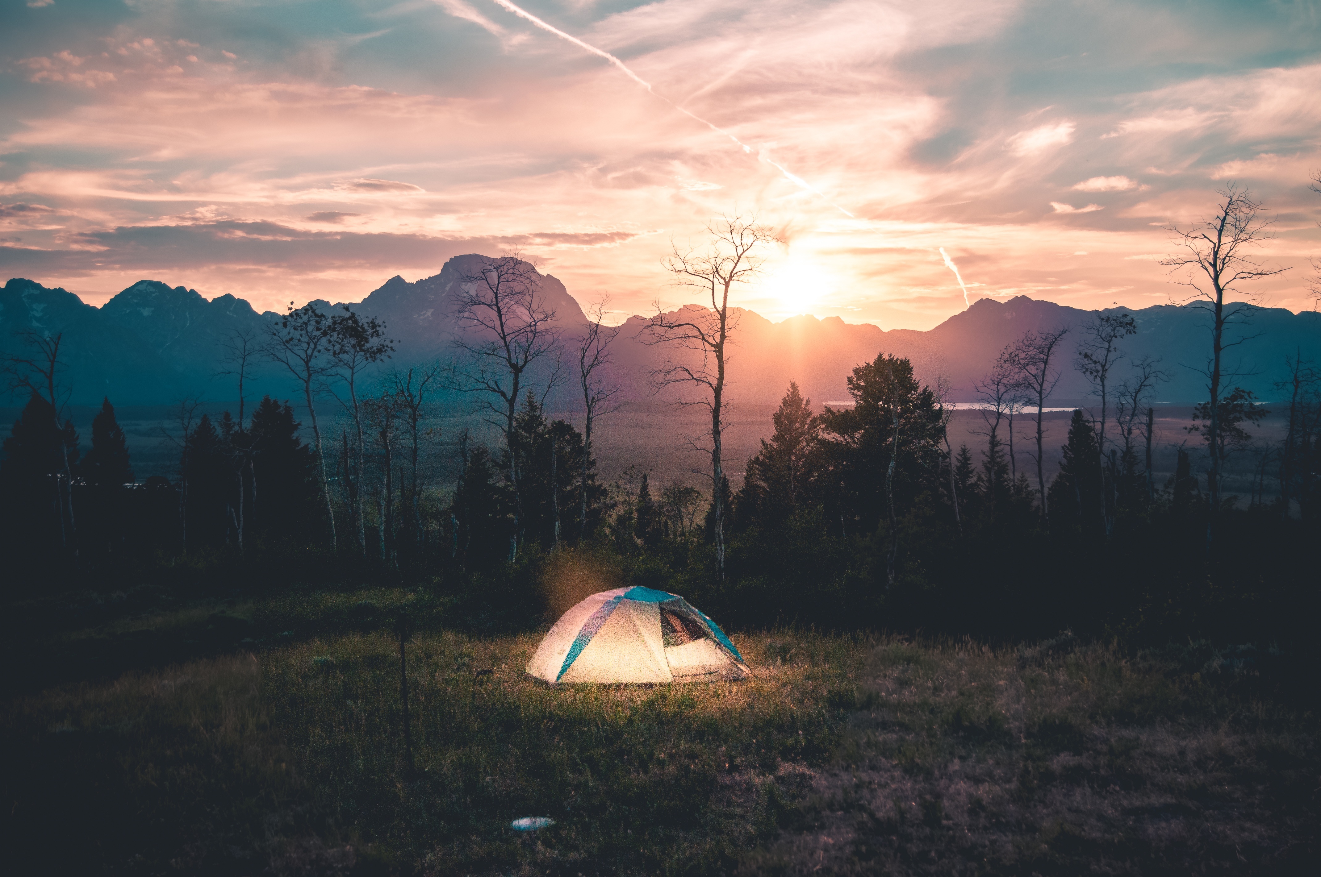 campsite, landscape, nature, tent, camping
