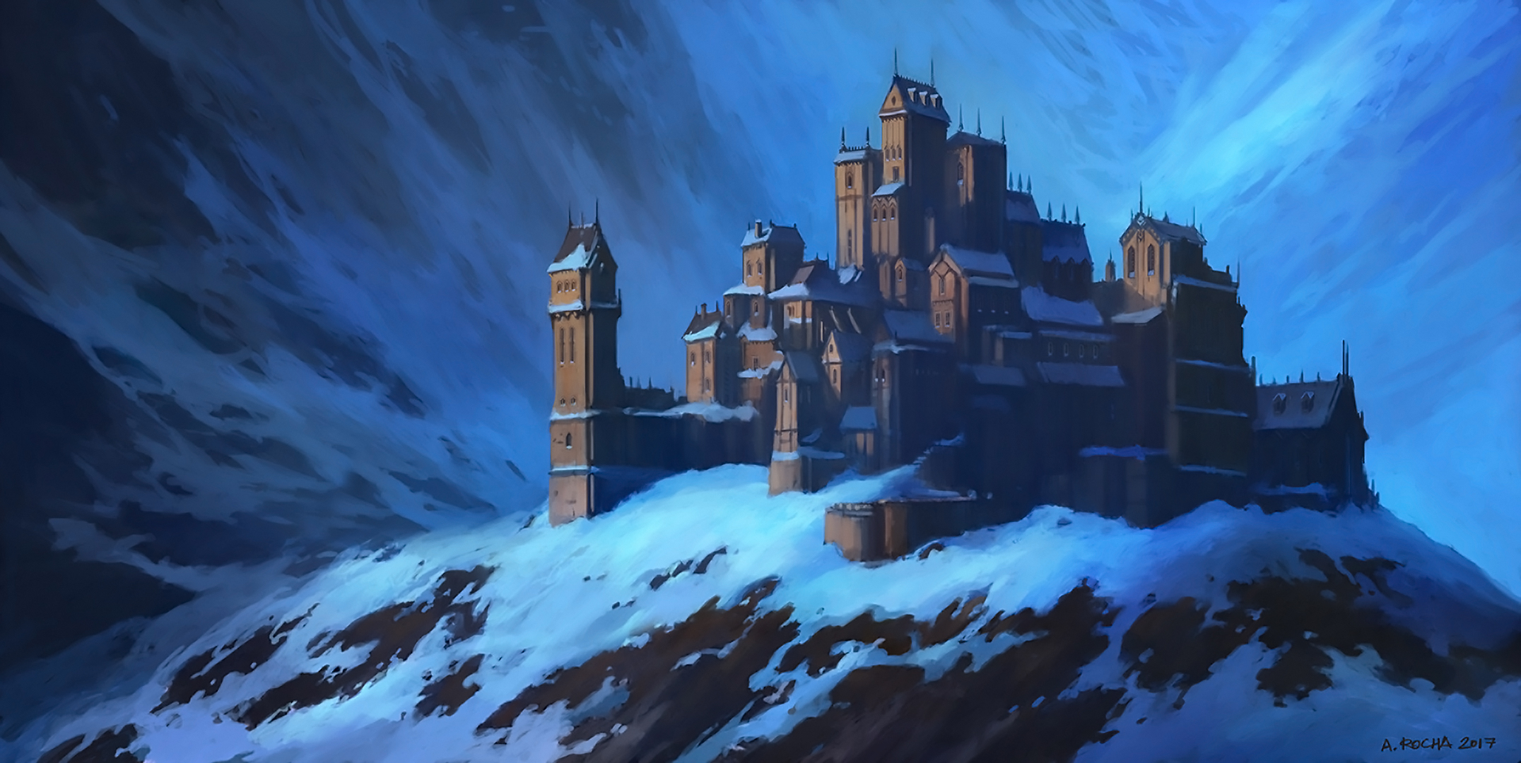 Baixar papel de parede para celular de Fantasia, Neve, Castelos, Construção, Castelo gratuito.