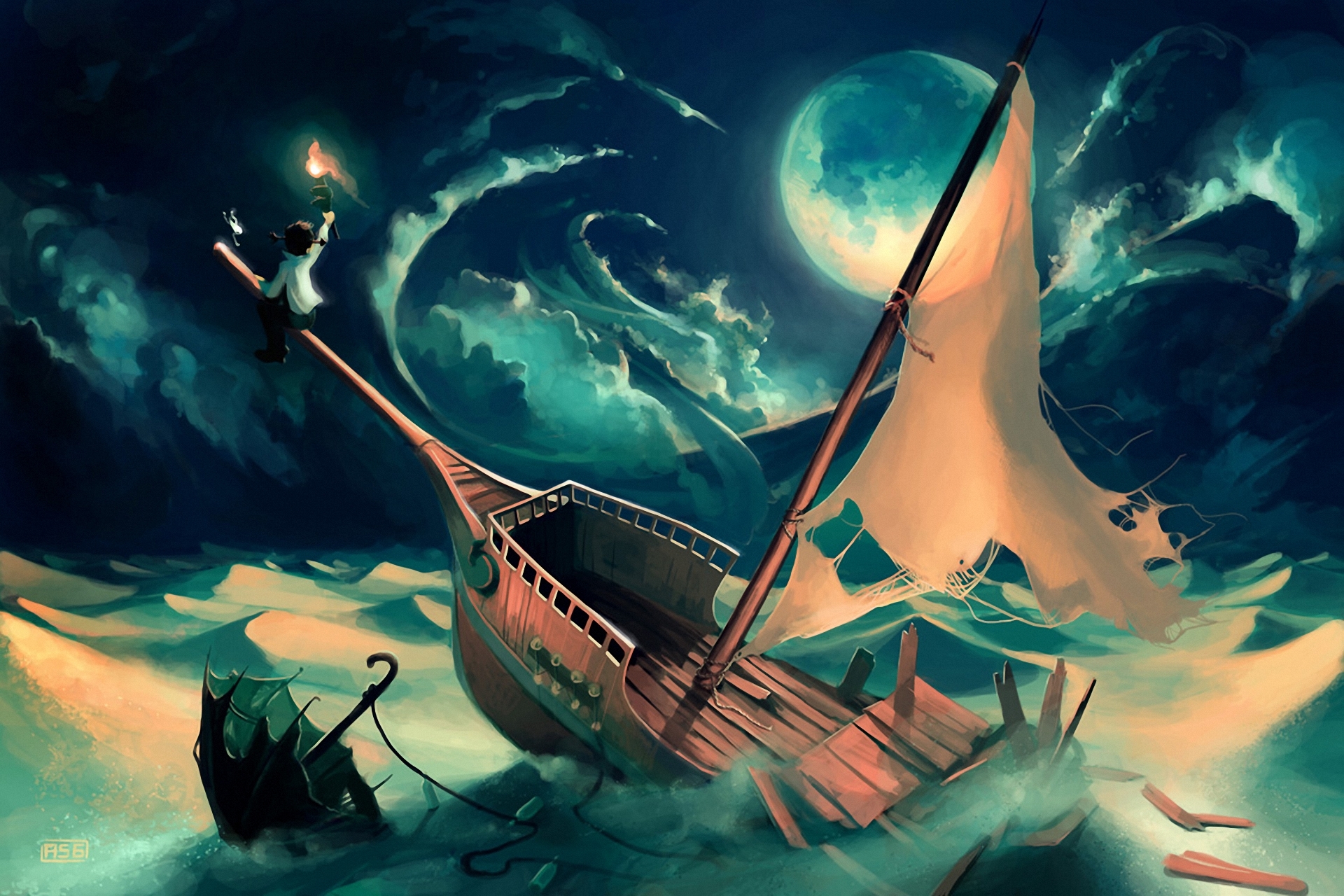 Download mobile wallpaper Fantasy, Ship for free.