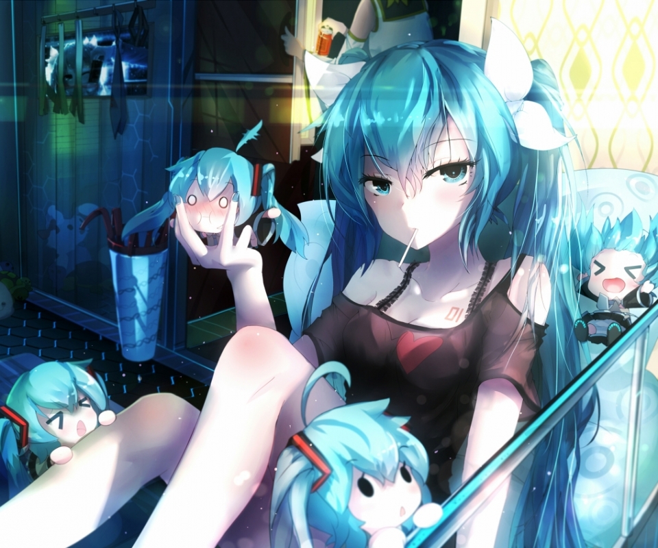 Download mobile wallpaper Music, Anime, Vocaloid, Hatsune Miku, Chibi for free.