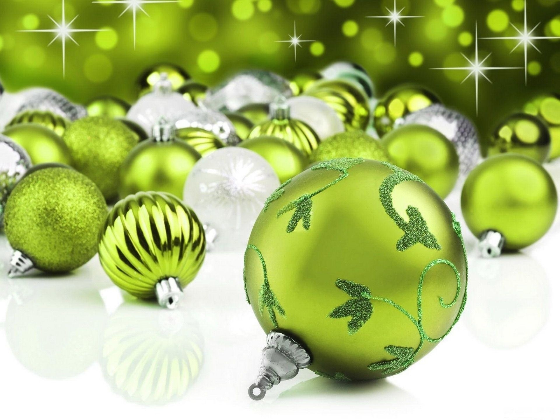 Скачать обои бесплатно Рождество, Зеленый, Украшение, Праздничные картинка на рабочий стол ПК