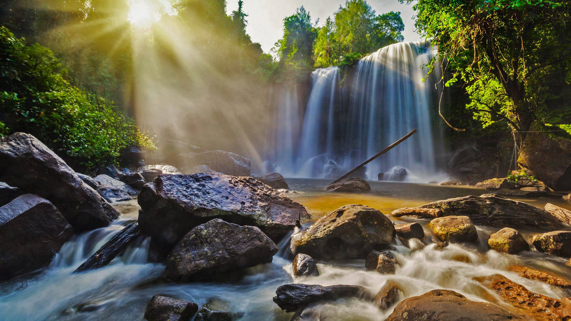 Laden Sie das Natur, Wasserfälle, Wasserfall, Sonnenstrahl, Erde/natur-Bild kostenlos auf Ihren PC-Desktop herunter