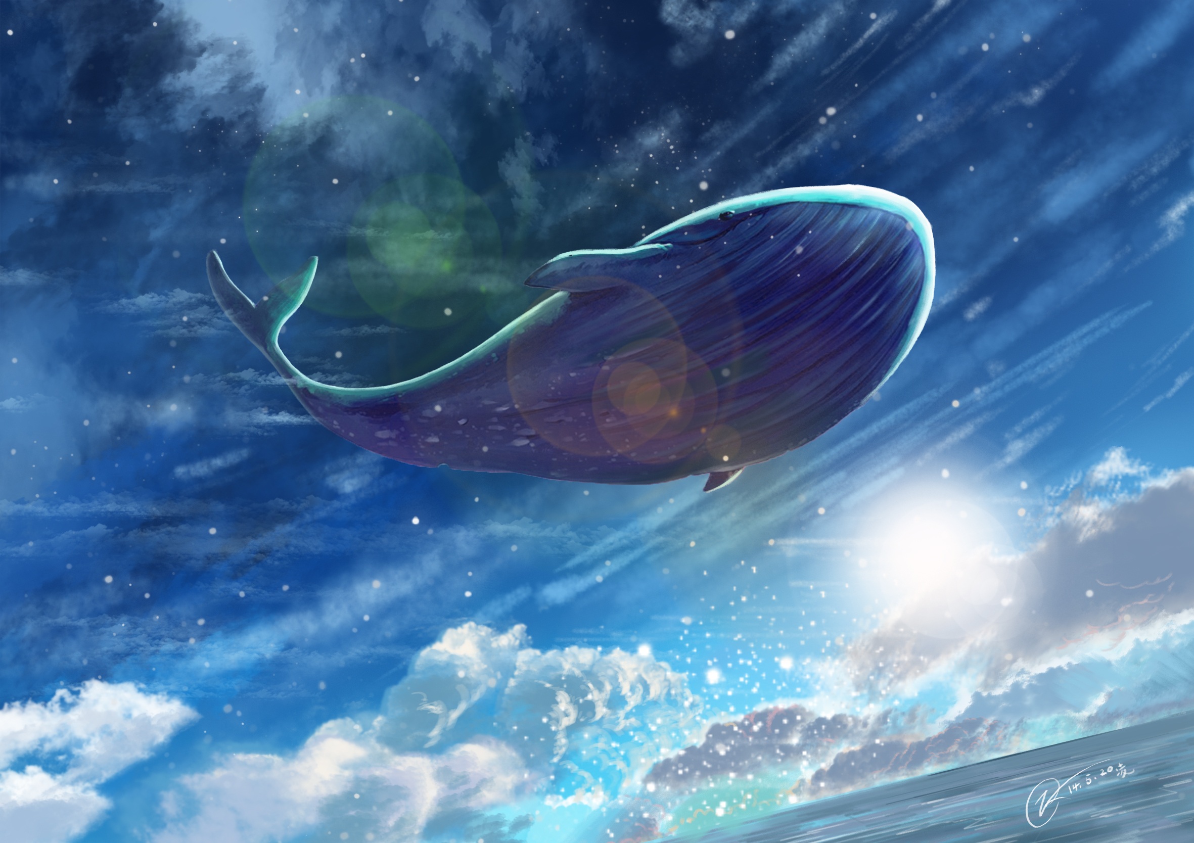 Download mobile wallpaper Anime, Animal, Whale for free.