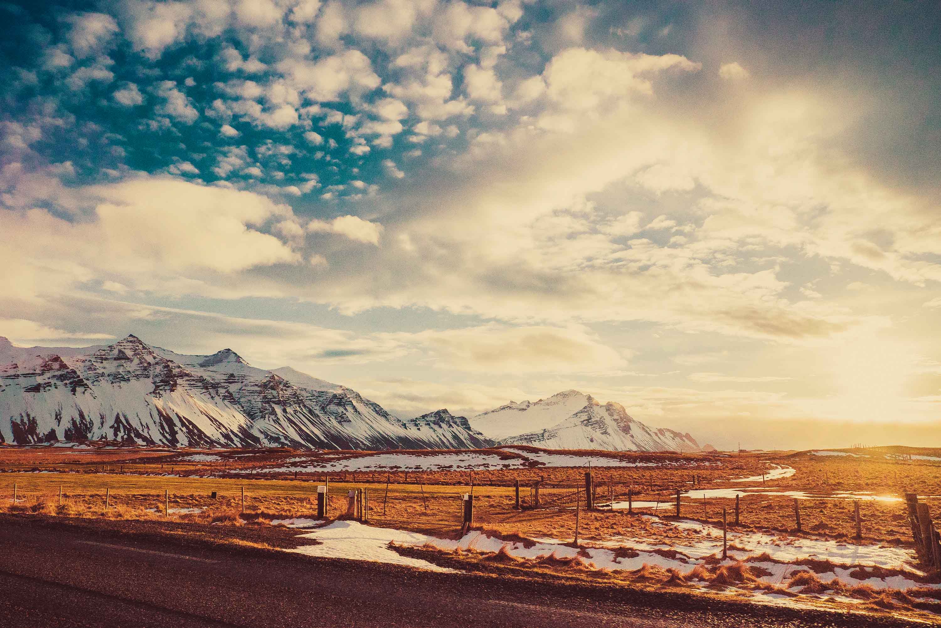 Download mobile wallpaper Winter, Sun, Mountain, Road, Earth for free.