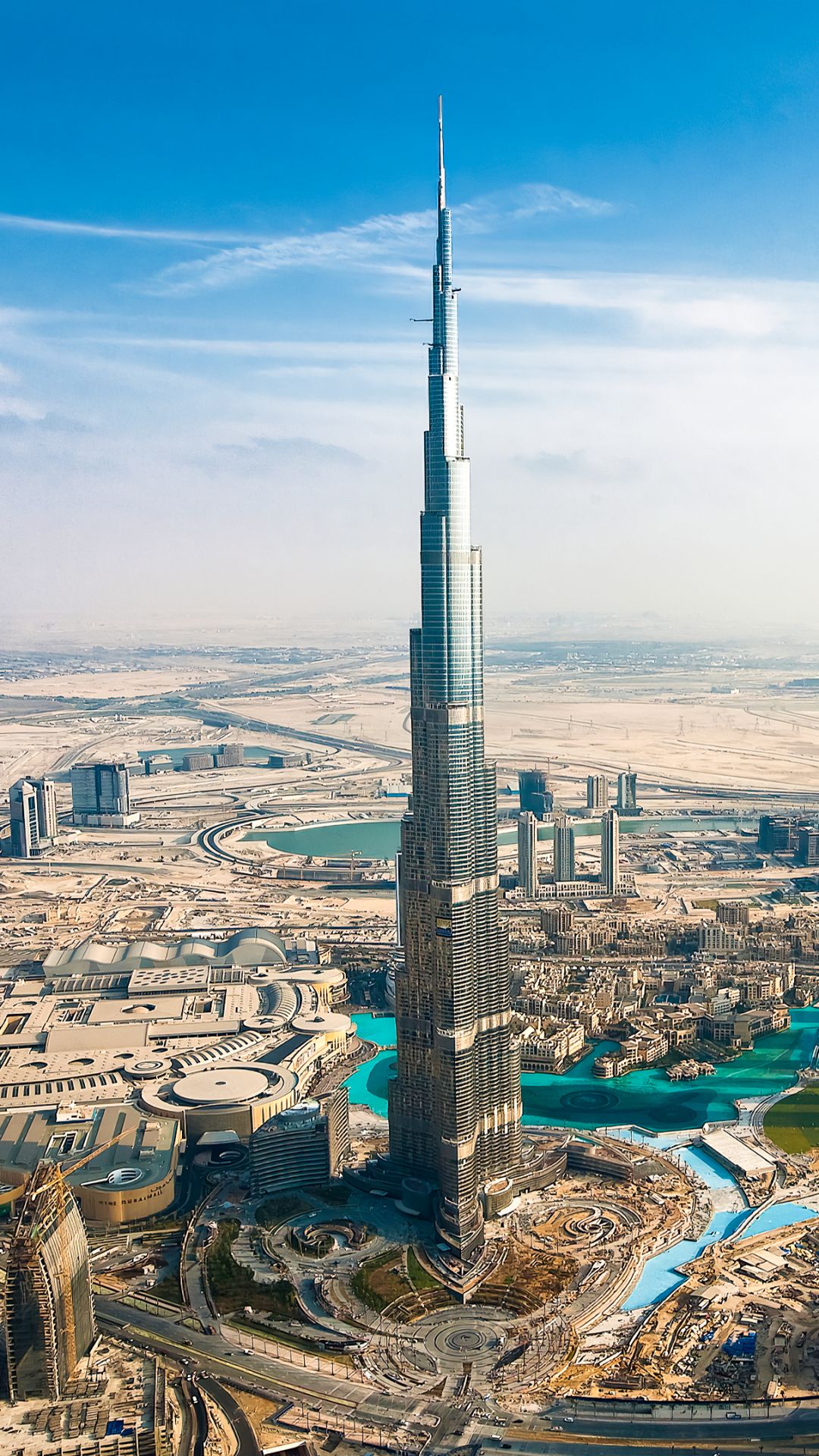 Download mobile wallpaper Cities, Architecture, City, Skyscraper, Building, Dubai, Panorama, Cityscape, Aerial, Man Made for free.
