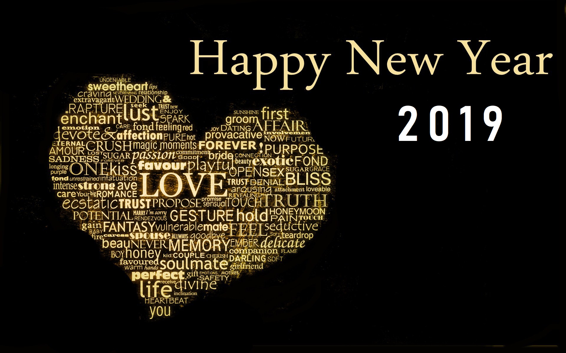 無料モバイル壁紙愛する, 心臓, ホリデー, あけましておめでとう, 2019年新年をダウンロードします。