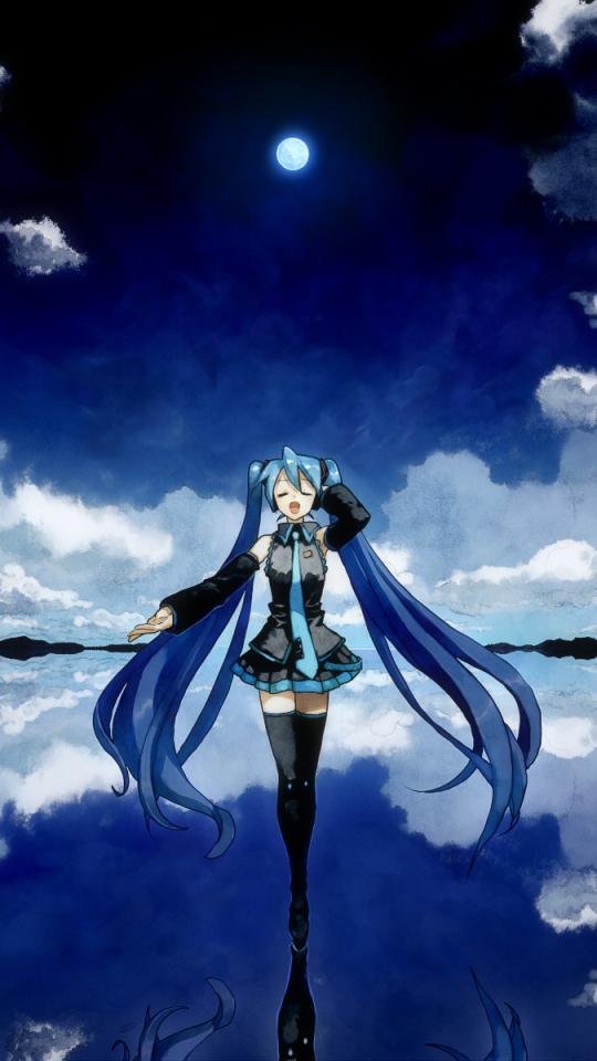 Descarga gratuita de fondo de pantalla para móvil de Agua, Cielo, Lindo, Vocaloid, Animado, Hatsune Miku.