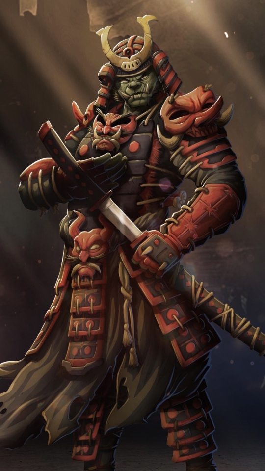 Download mobile wallpaper Fantasy, Warrior, Samurai, Armor, Orc for free.