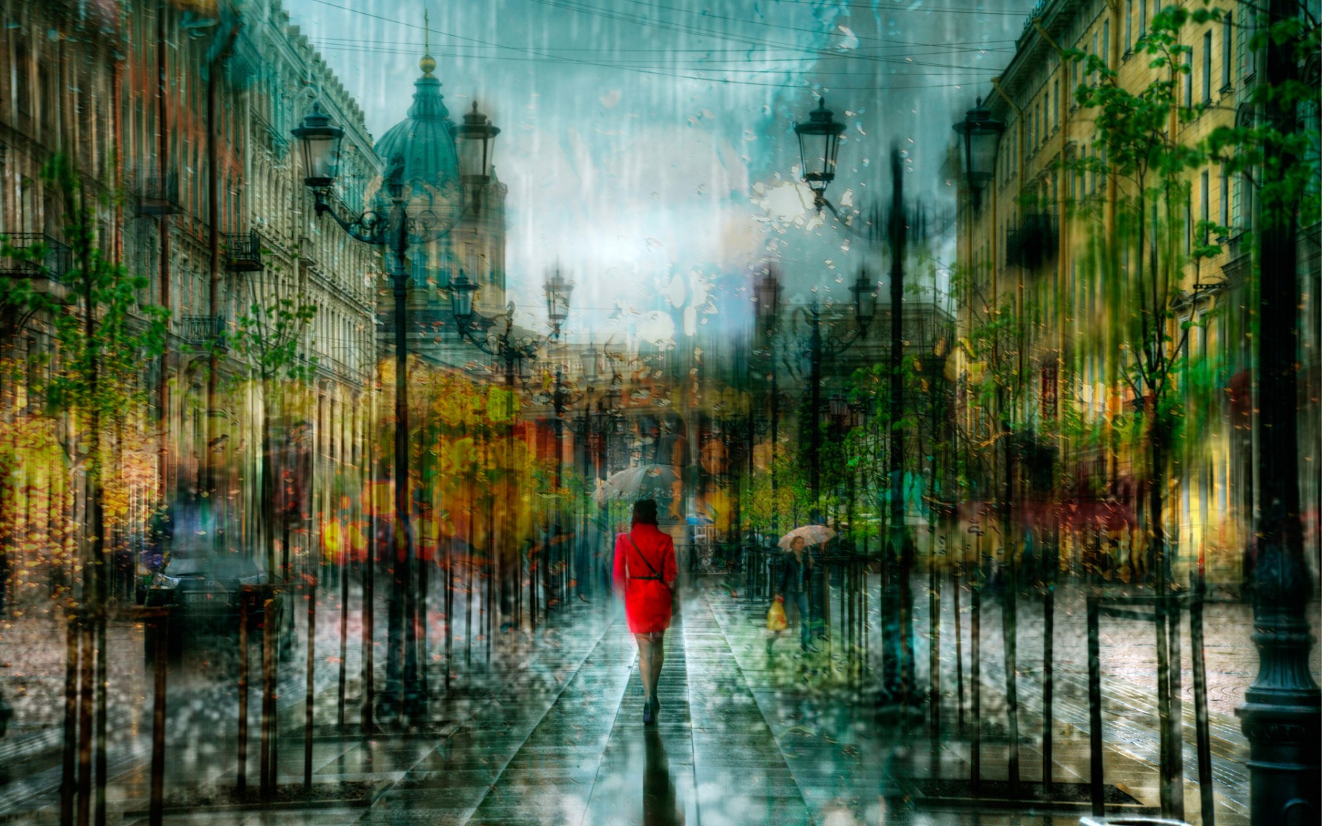 Скачать обои бесплатно Дождь, Россия, Художественные картинка на рабочий стол ПК