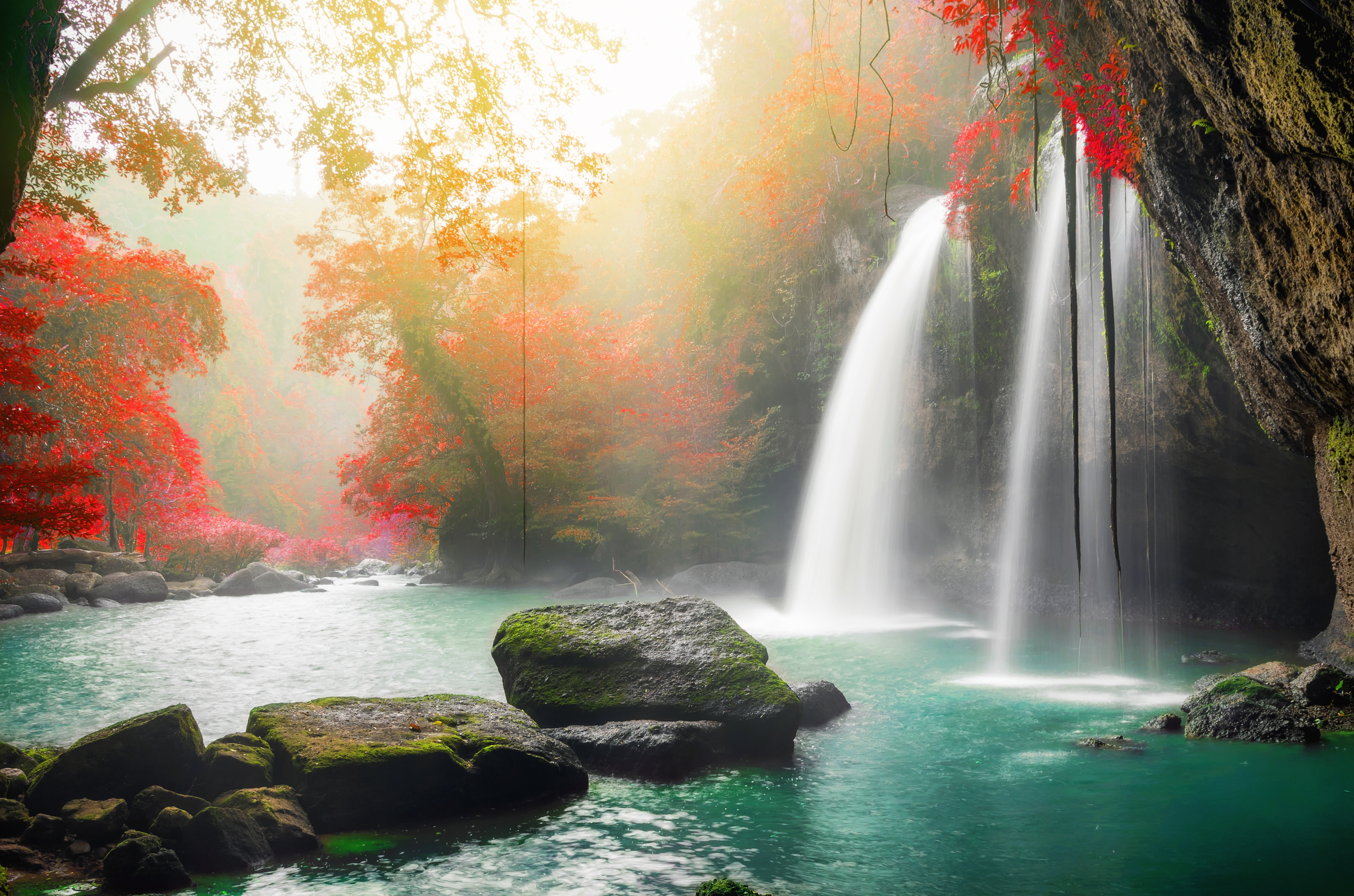 Handy-Wallpaper Natur, Wasser, Herbst, Wasserfälle, Wasserfall, Erde/natur kostenlos herunterladen.