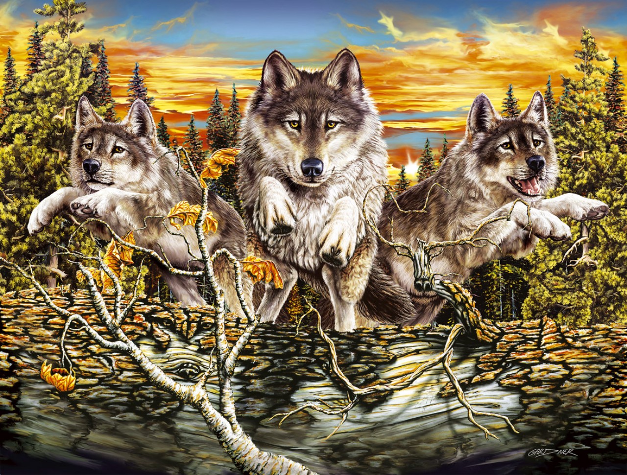 Handy-Wallpaper Fantasie, Wolf kostenlos herunterladen.
