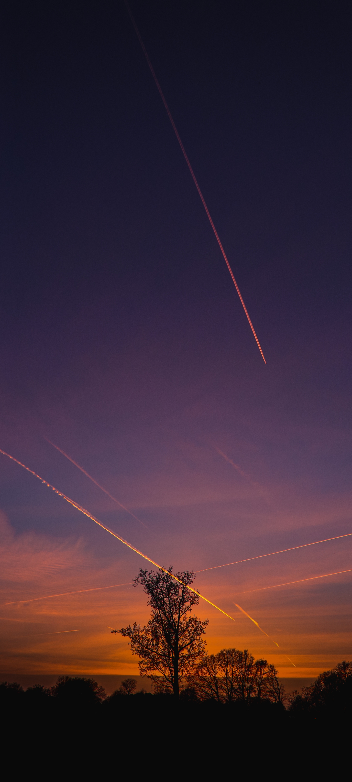 Download mobile wallpaper Sky, Night, Silhouette, Earth for free.