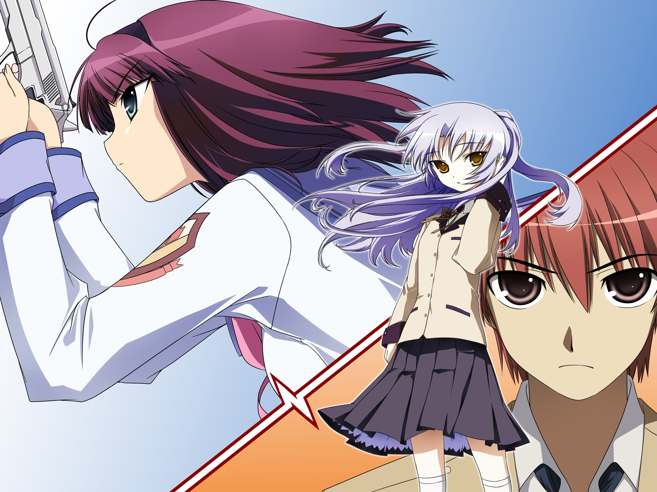 Laden Sie das Animes, Angel Beats!, Juri Nakamura, Kanade Tachibana, Yuzuru Otonashi-Bild kostenlos auf Ihren PC-Desktop herunter