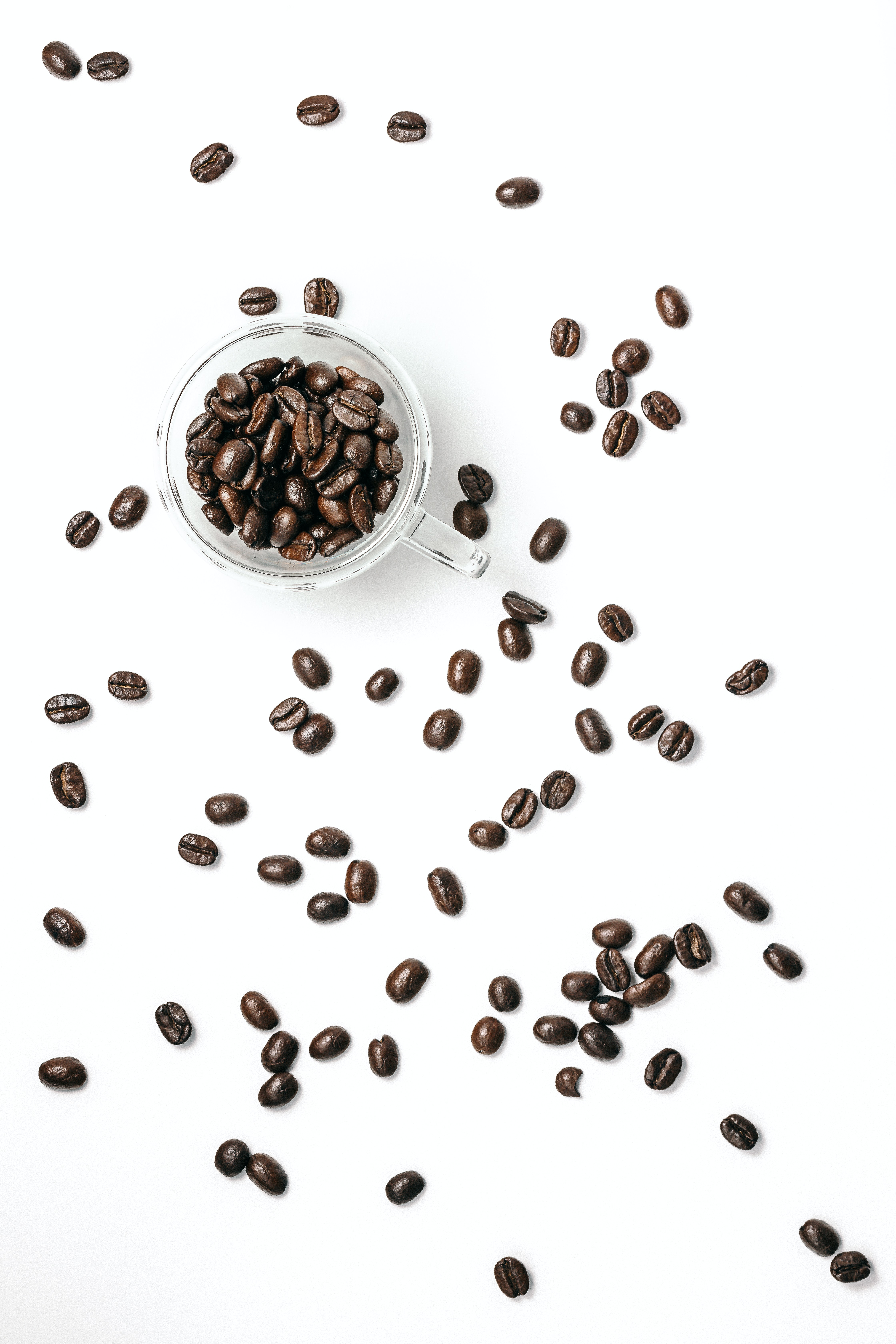 grains, coffee beans, food, coffee, glass, grain phone background