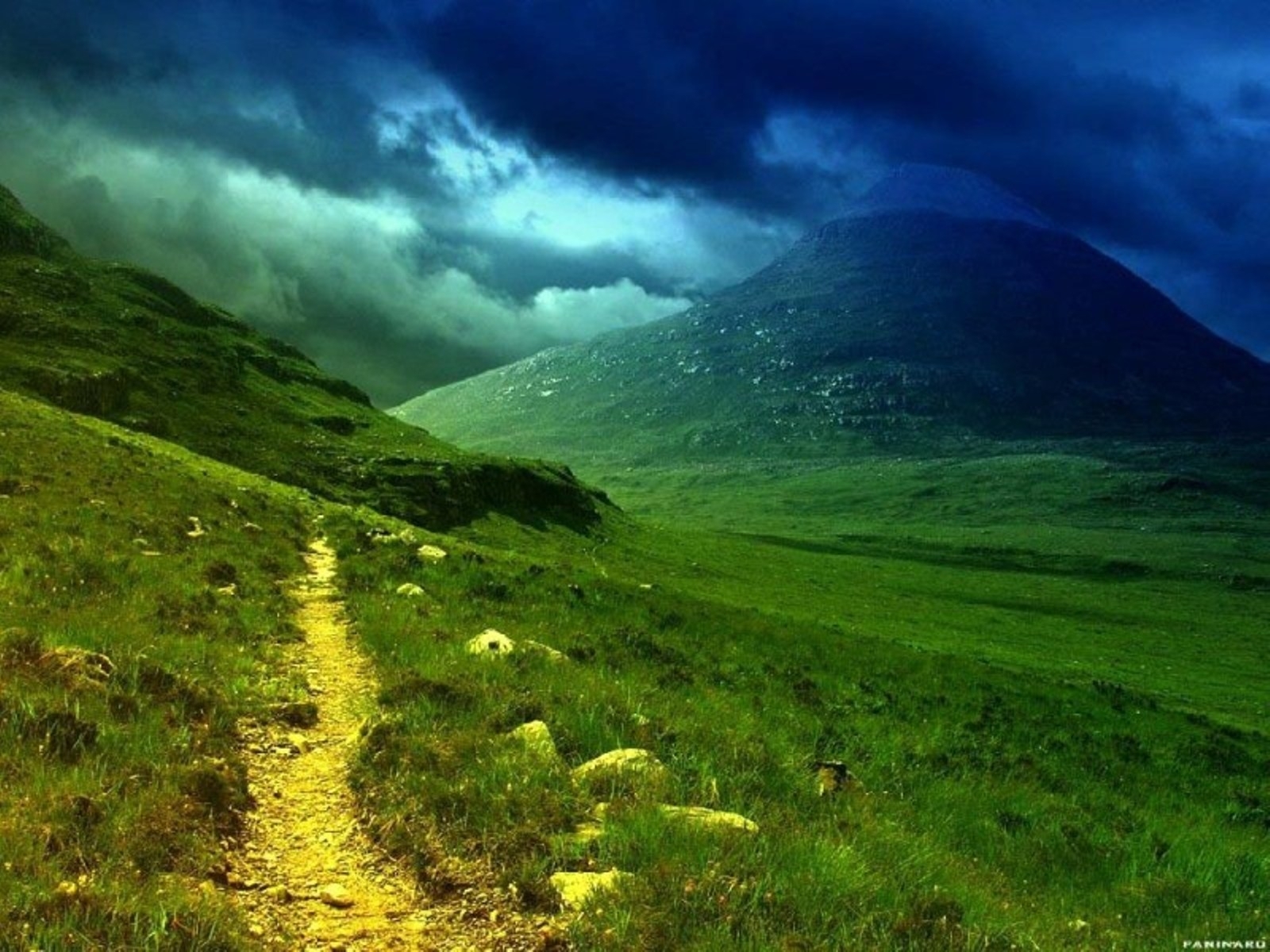 Free download wallpaper Grass, Roads, Mountains, Landscape on your PC desktop