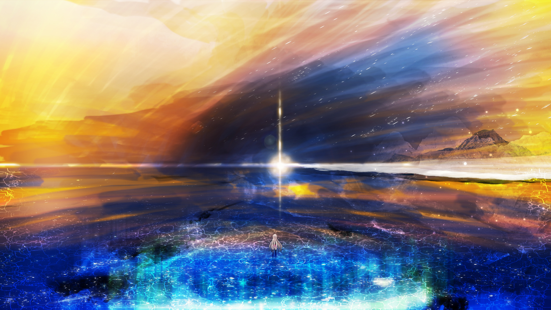 Laden Sie das Landschaft, Licht, Vocaloid, Animes, Ia (Vocaloid)-Bild kostenlos auf Ihren PC-Desktop herunter