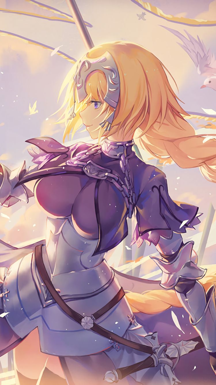 Download mobile wallpaper Anime, Bird, Blonde, Chain, Braid, Long Hair, Fate/grand Order, Jeanne D'arc (Fate Series), Ruler (Fate/grand Order), Ruler (Fate/apocrypha), Fate Series for free.