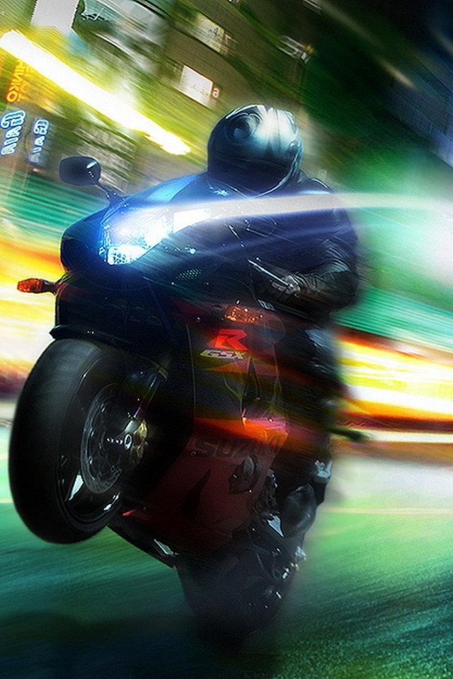 Download mobile wallpaper Night, Motorcycles, Light, Motorcycle, Vehicles for free.