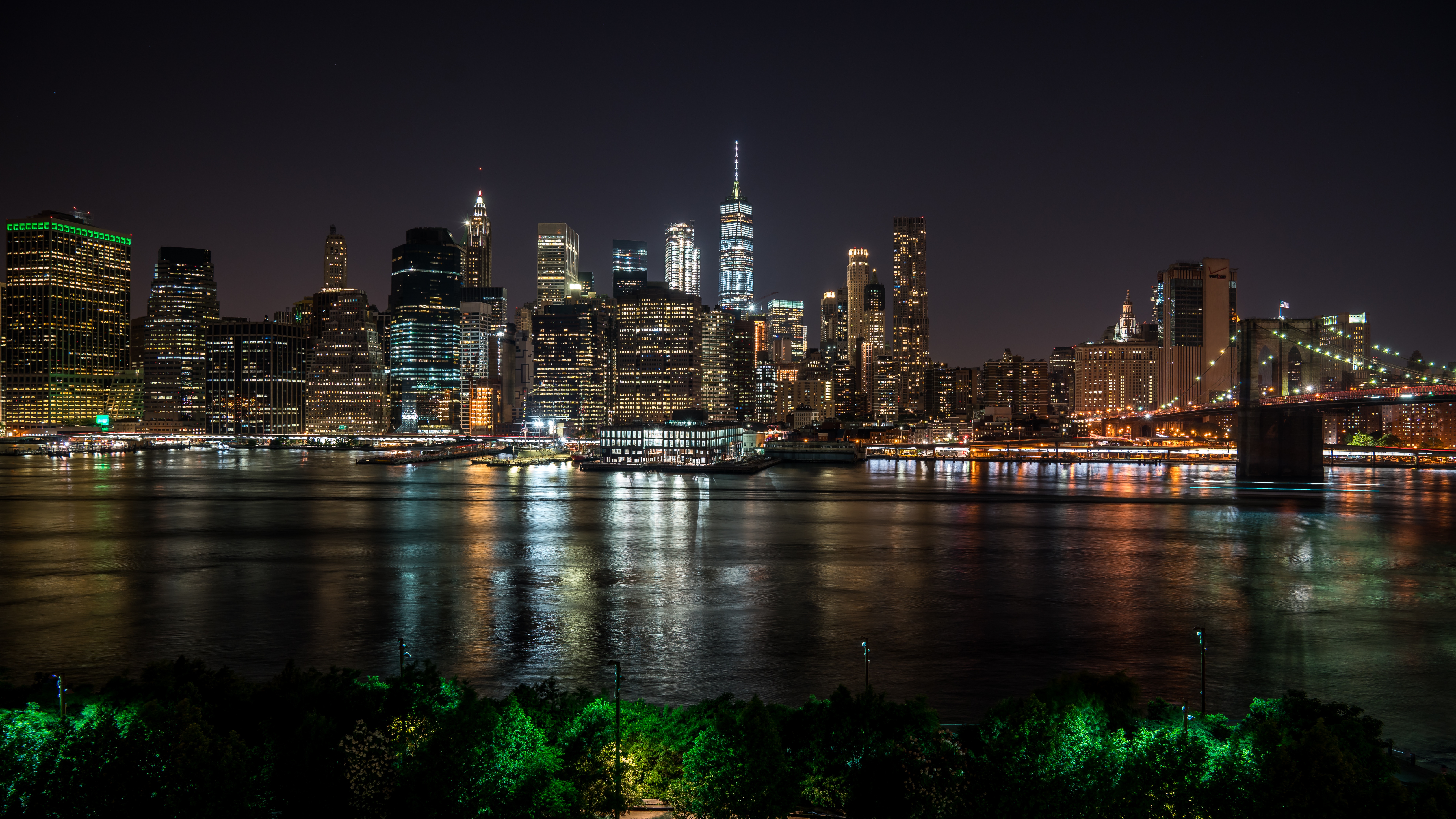 Descarga gratuita de fondo de pantalla para móvil de Panorama, Ciudad De Noche, Ciudad Nocturna, Ee Uu, Estados Unidos, Rascacielos, Ciudades, Nueva York.