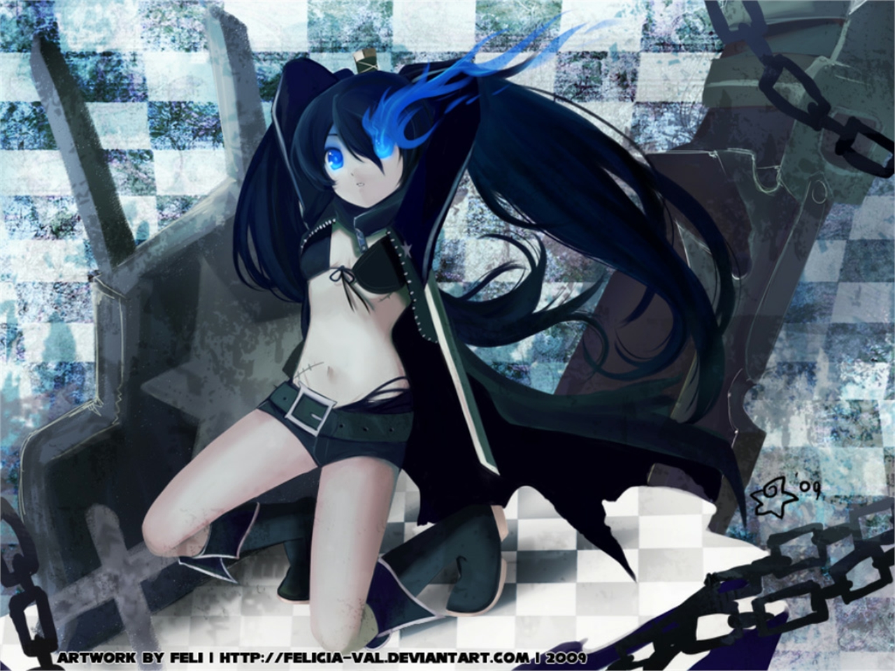 Download mobile wallpaper Anime, Black Rock Shooter for free.