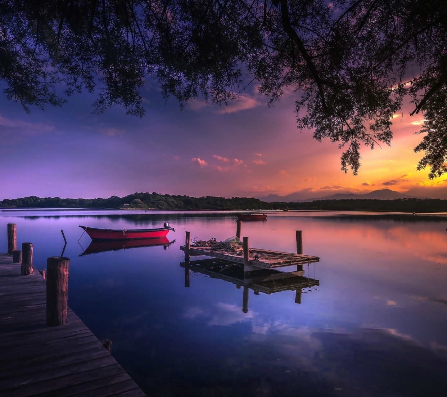 Free download wallpaper Sunset, Lakes, Lake, Boat, Photography, Vehicle on your PC desktop