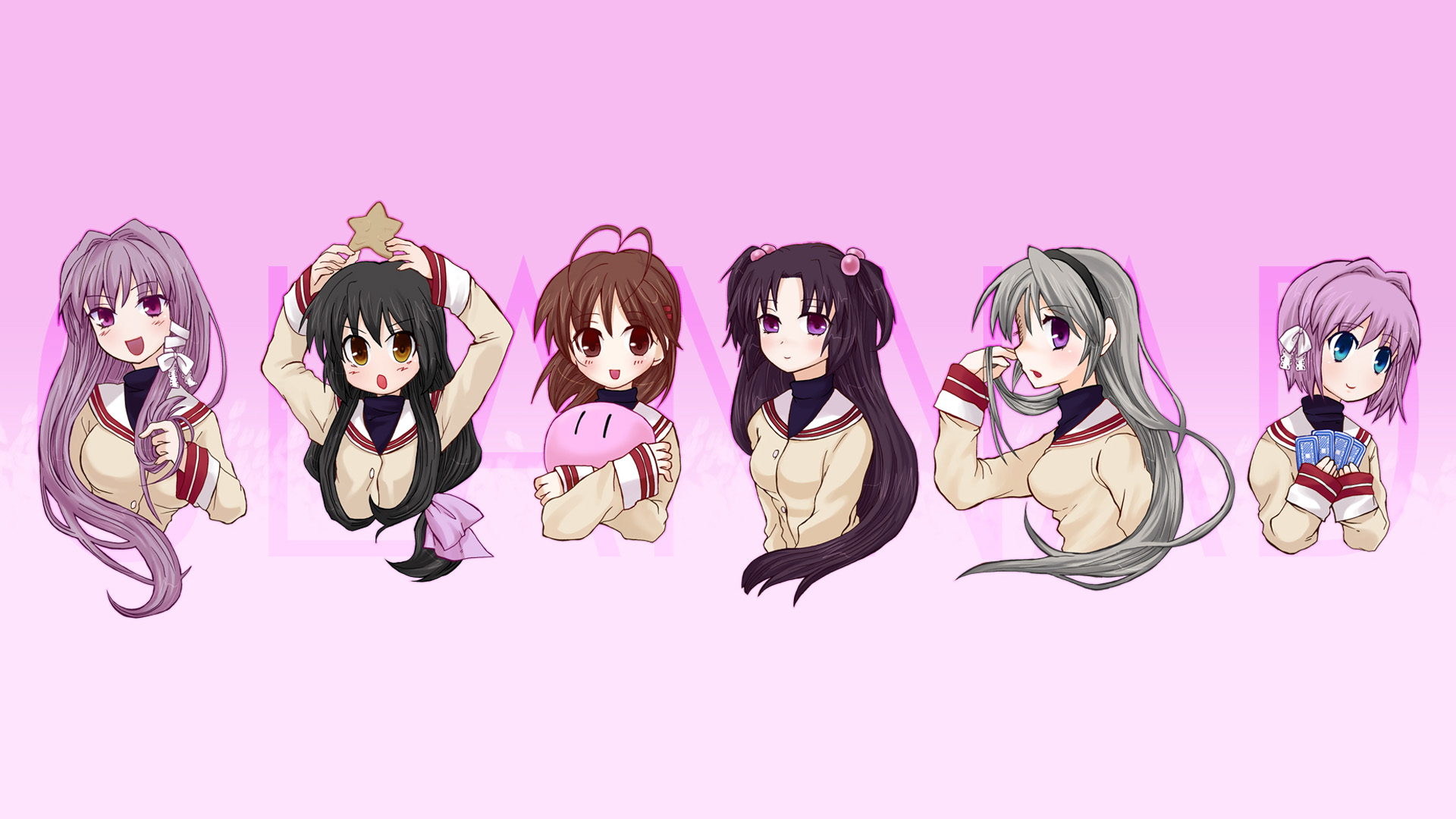 Free download wallpaper Anime, Kyou Fujibayashi, Clannad, Tomoyo Sakagami, Nagisa Furukawa, Kotomi Ichinose, Ryou Fujibayashi, Fuuko Ibuki on your PC desktop