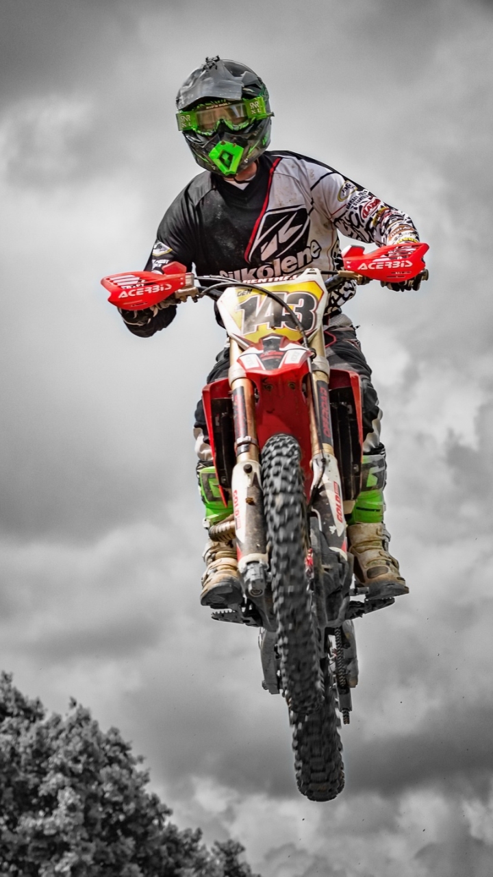 Download mobile wallpaper Sports, Motocross, Motorcycle, Cloud for free.