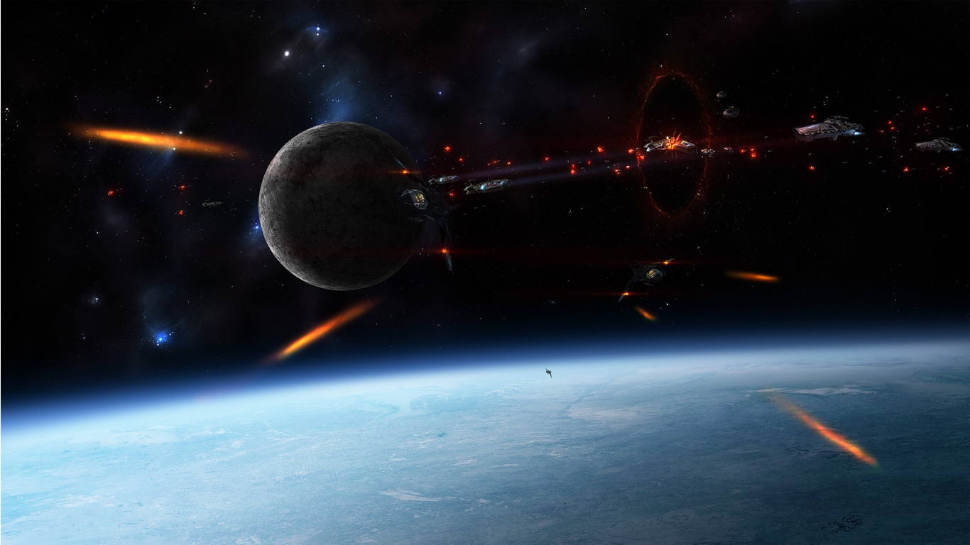 Laden Sie das Computerspiele, Weltraumkrieg-Bild kostenlos auf Ihren PC-Desktop herunter