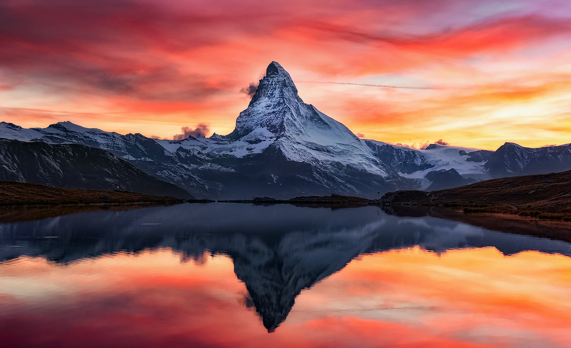 Free download wallpaper Nature, Mountain, Peak, Lake, Reflection, Earth on your PC desktop