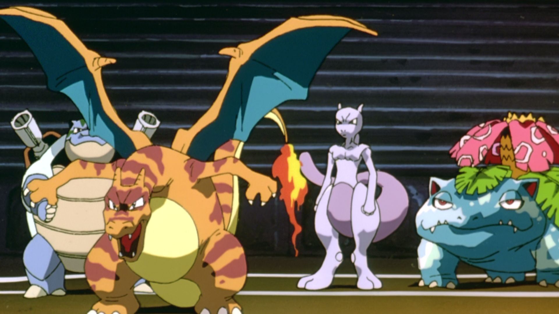 Descarga gratuita de fondo de pantalla para móvil de Pokémon The Movie: Mewtwo Strikes Back, Mewtwo (Pokémon), Venusaur (Pokémon), Blastoise (Pokémon), Charizard (Pokémon), Pokémon, Animado.