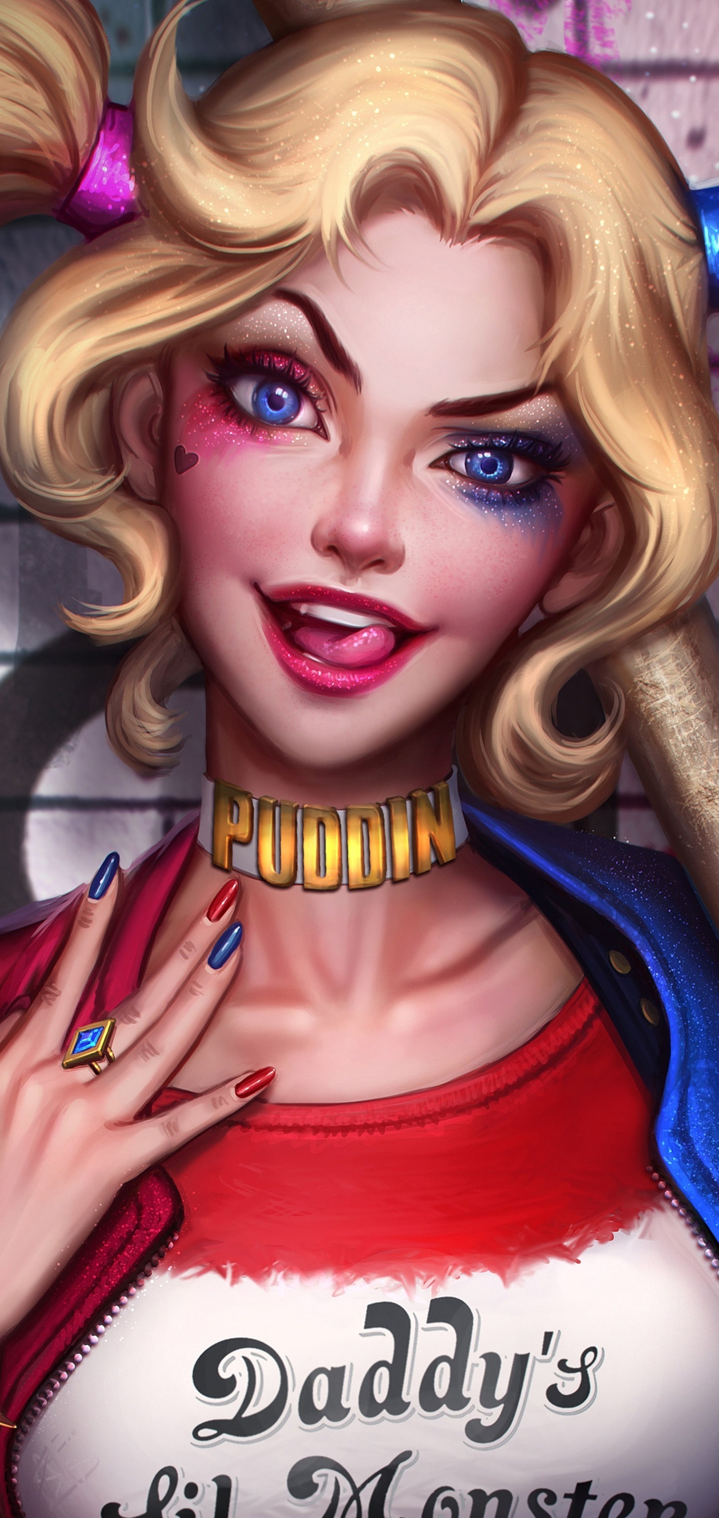 Handy-Wallpaper Blaue Augen, Comics, Harley Quinn, Dc Comics, Twintails kostenlos herunterladen.